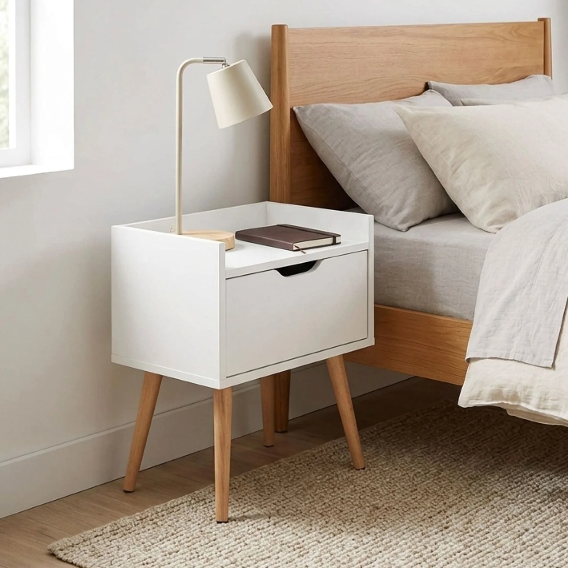 Tomi Bedside Table - White - Image 6