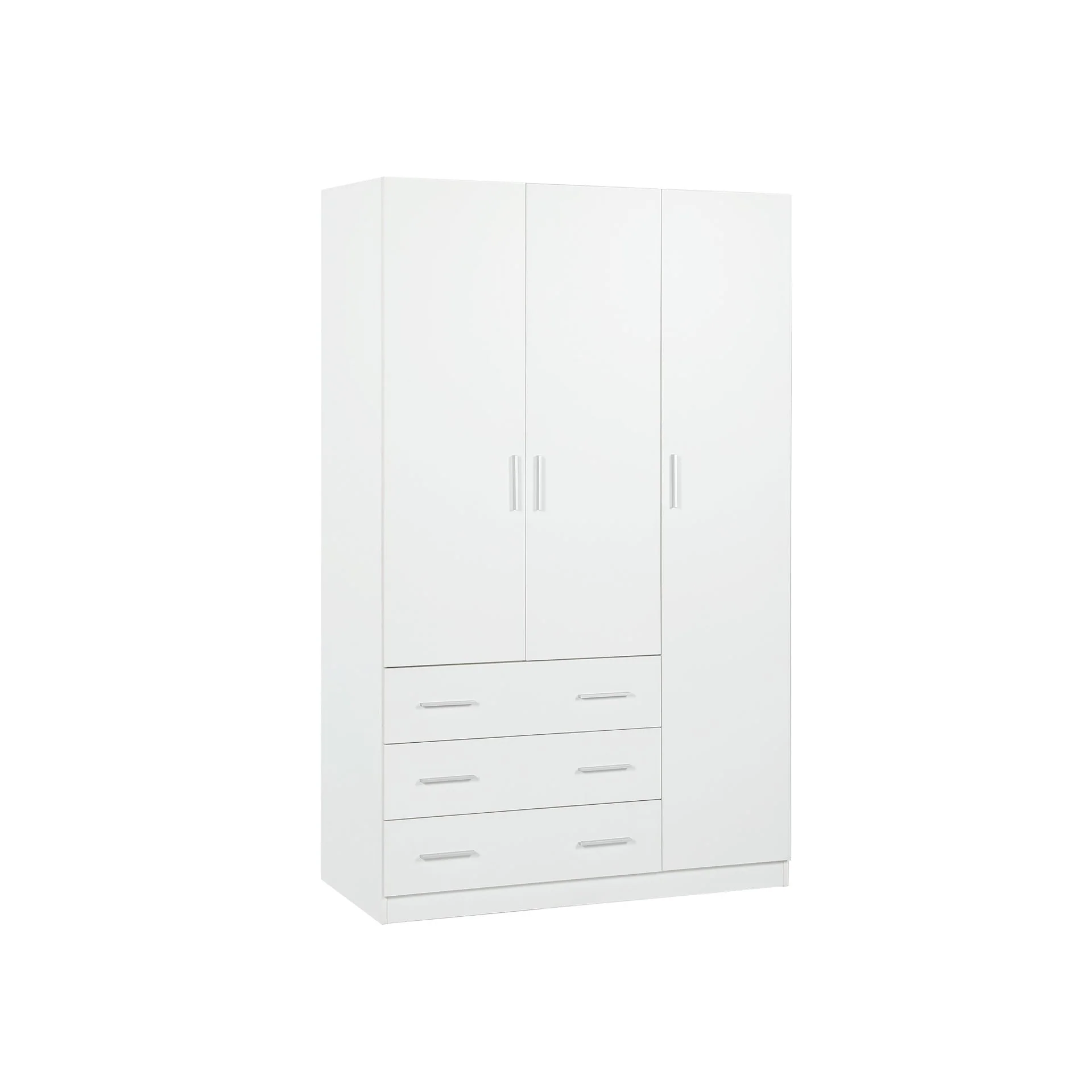 Tongass 3 Door Wardrobe with 3 Drawers - White - Image 8