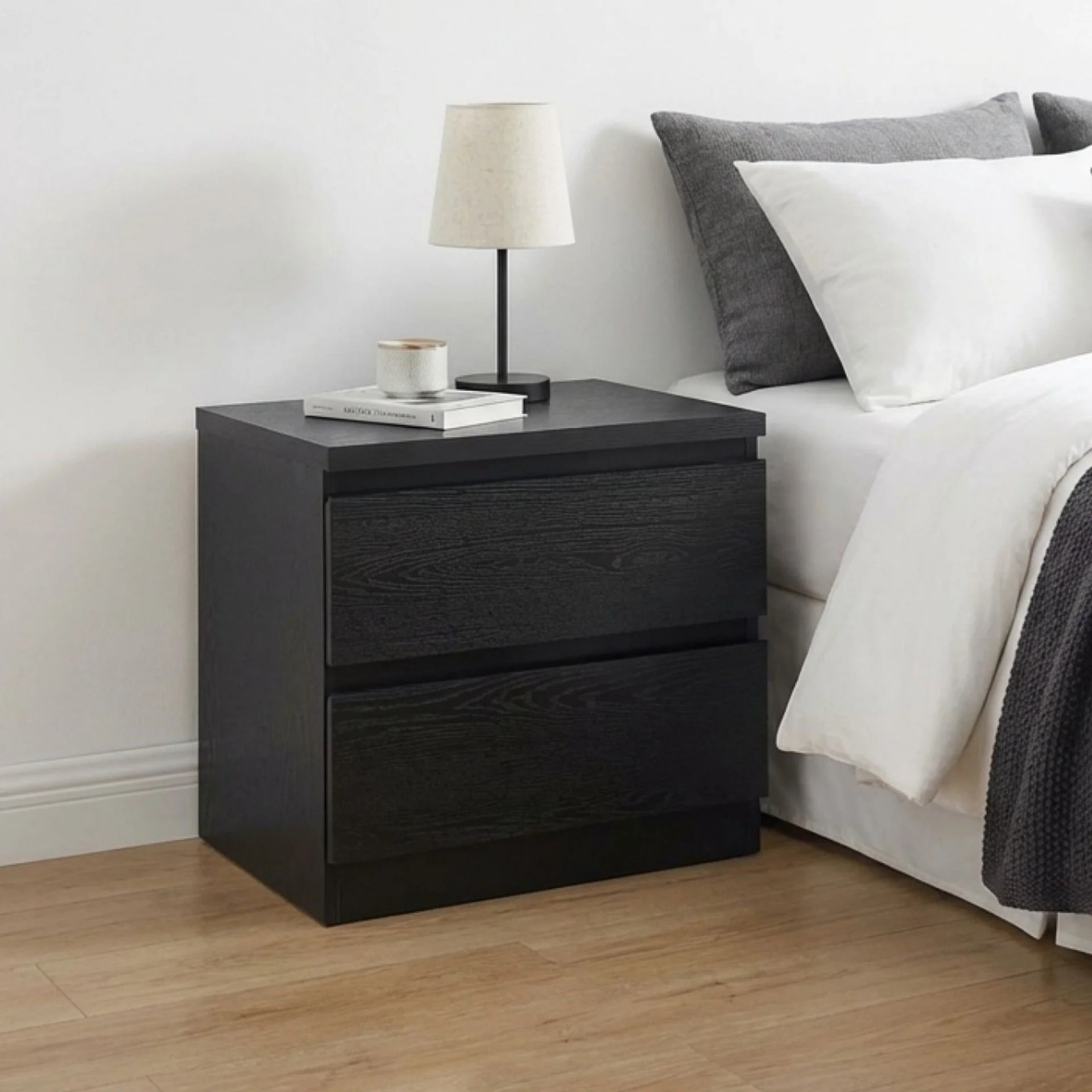 Tongass Wooden Bedside Table - Black - Image 8