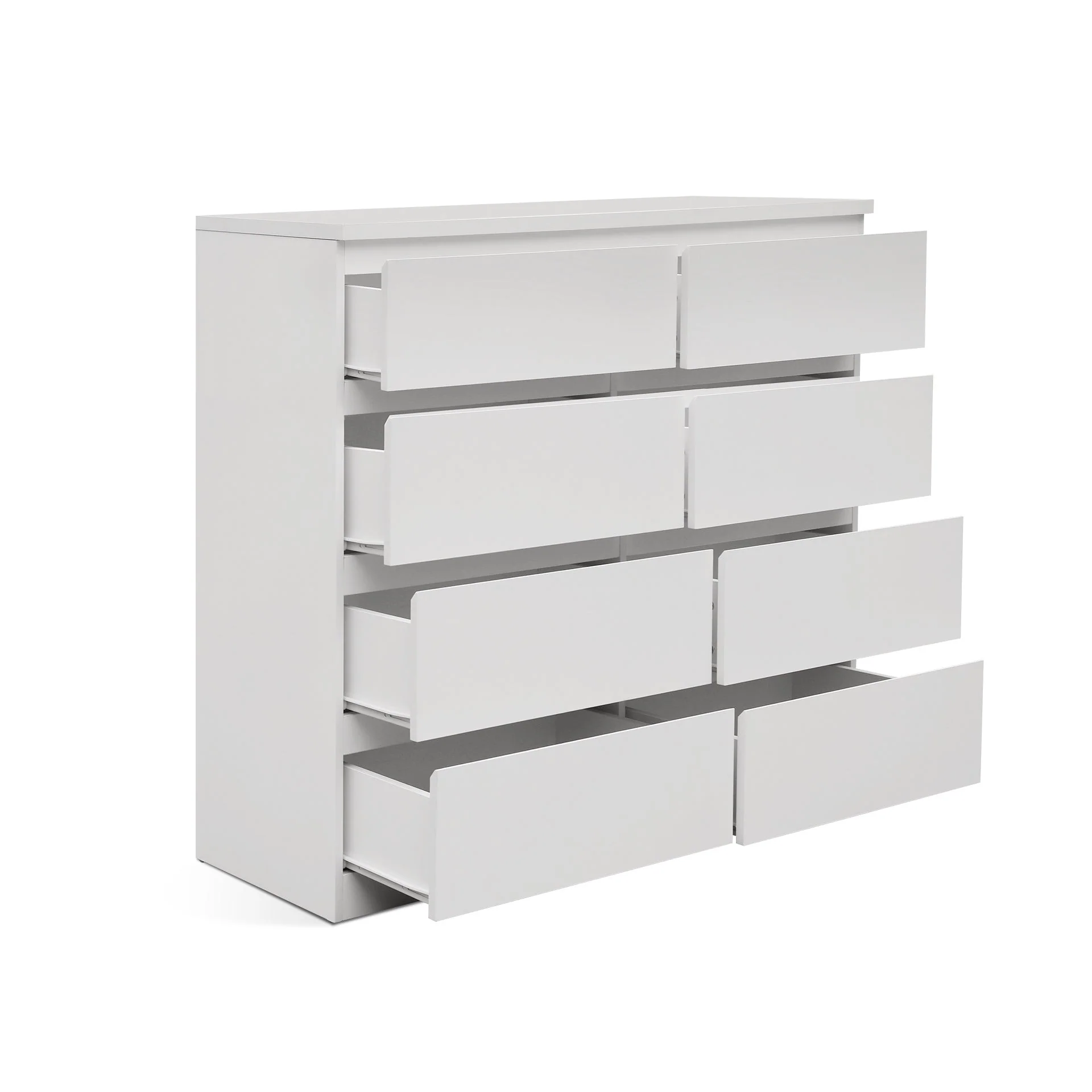 Tongass Wooden Low Boy 8 Drawers - White - Image 10