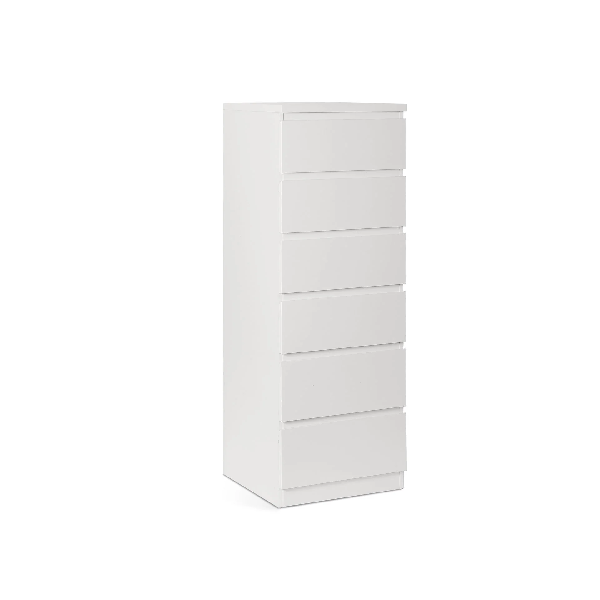 Tongass Wooden Slim Tallboy 6 Drawers - White - Image 8