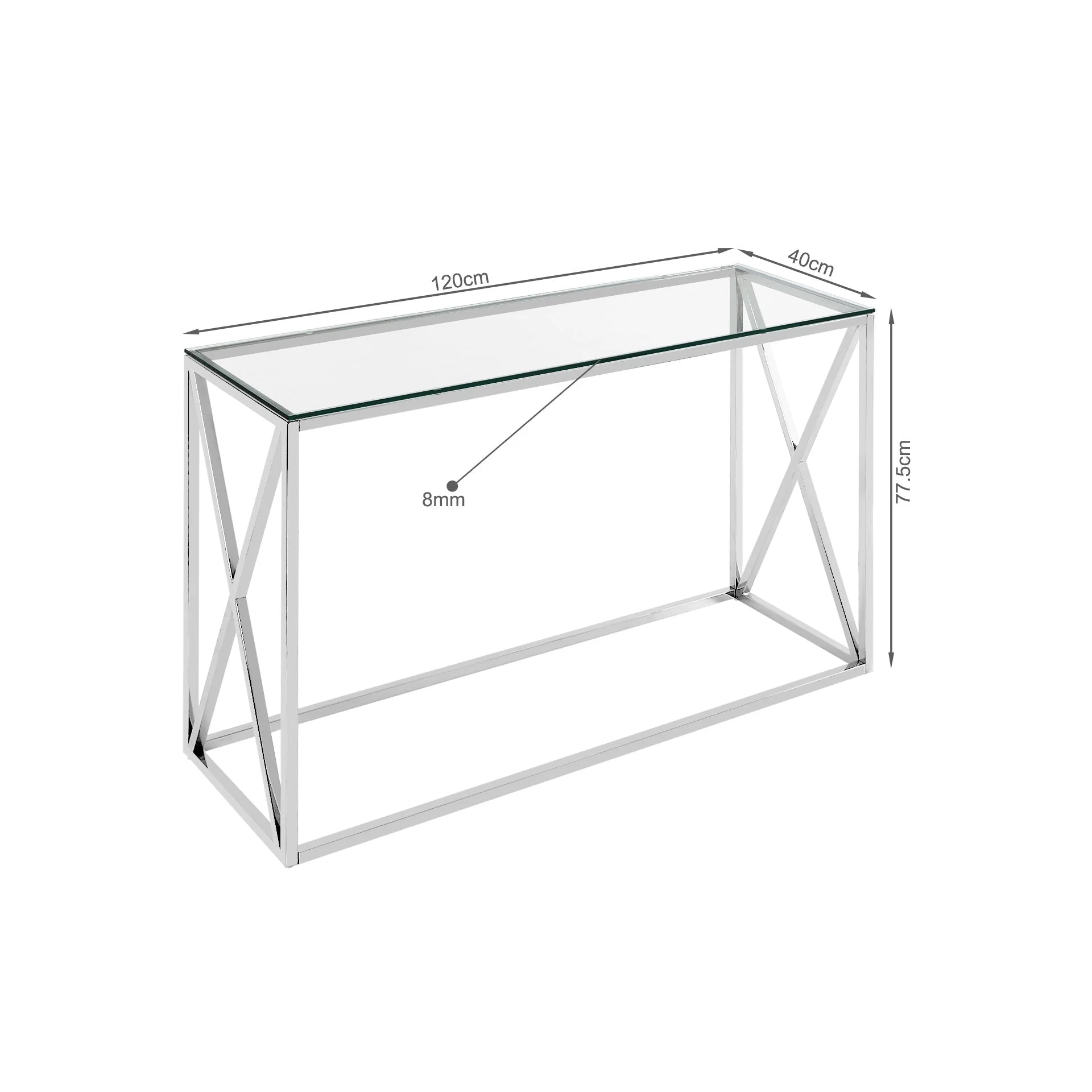 Tony Tempered Glass Rectangular Console Table - Image 11
