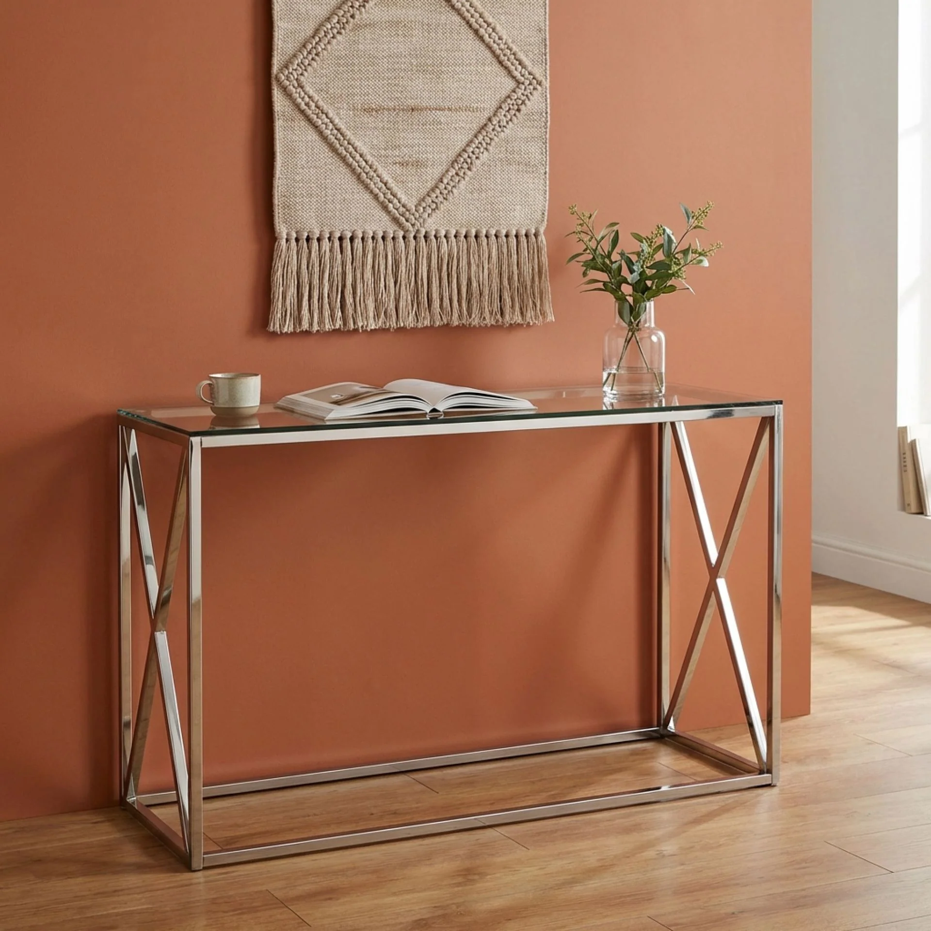 Tony Tempered Glass Rectangular Console Table - Image 3