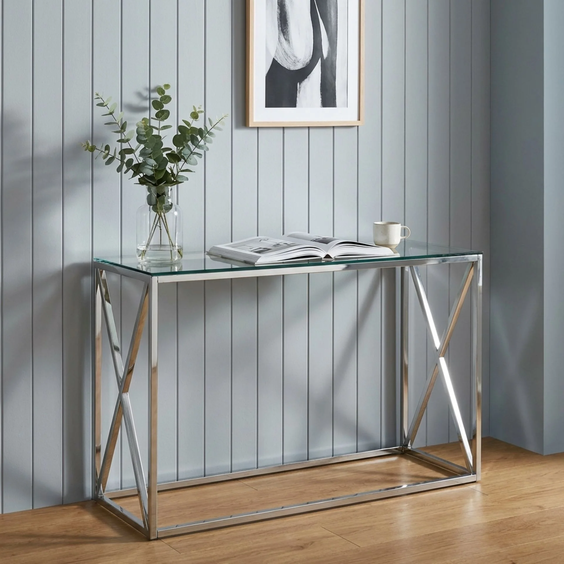 Tony Tempered Glass Rectangular Console Table - Image 4