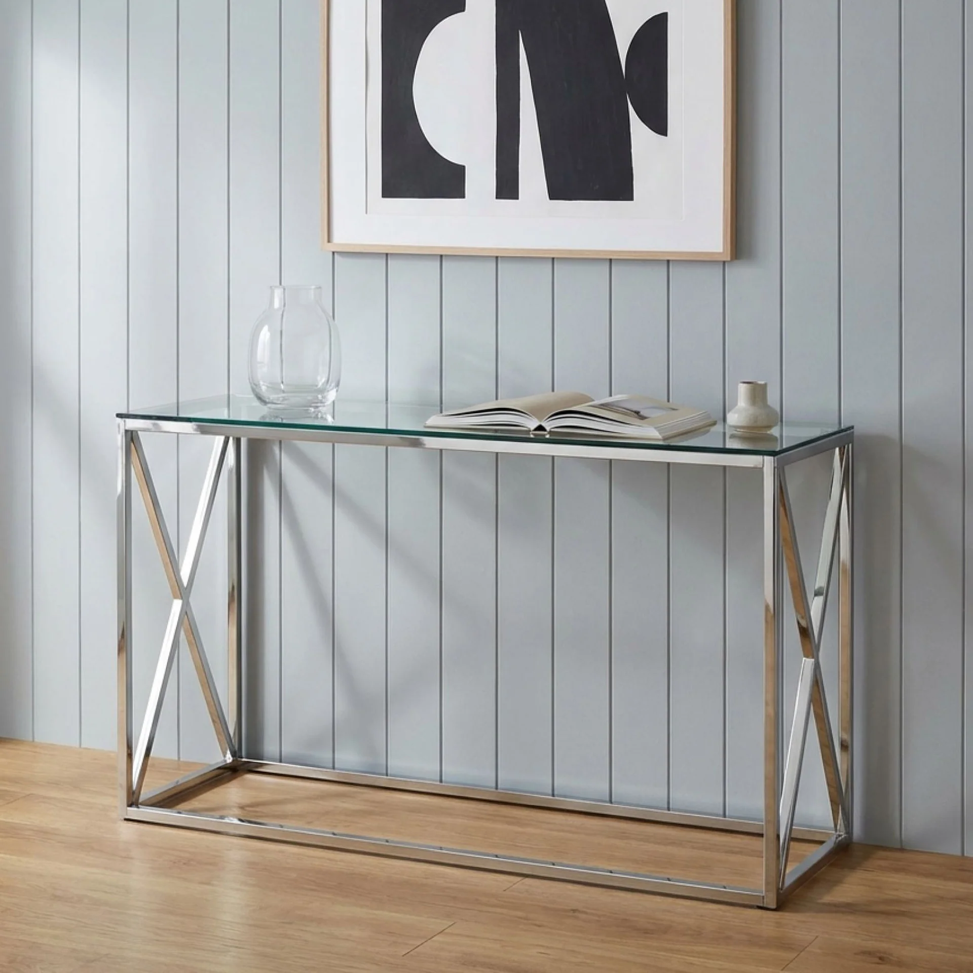 Tony Tempered Glass Rectangular Console Table - Image 6
