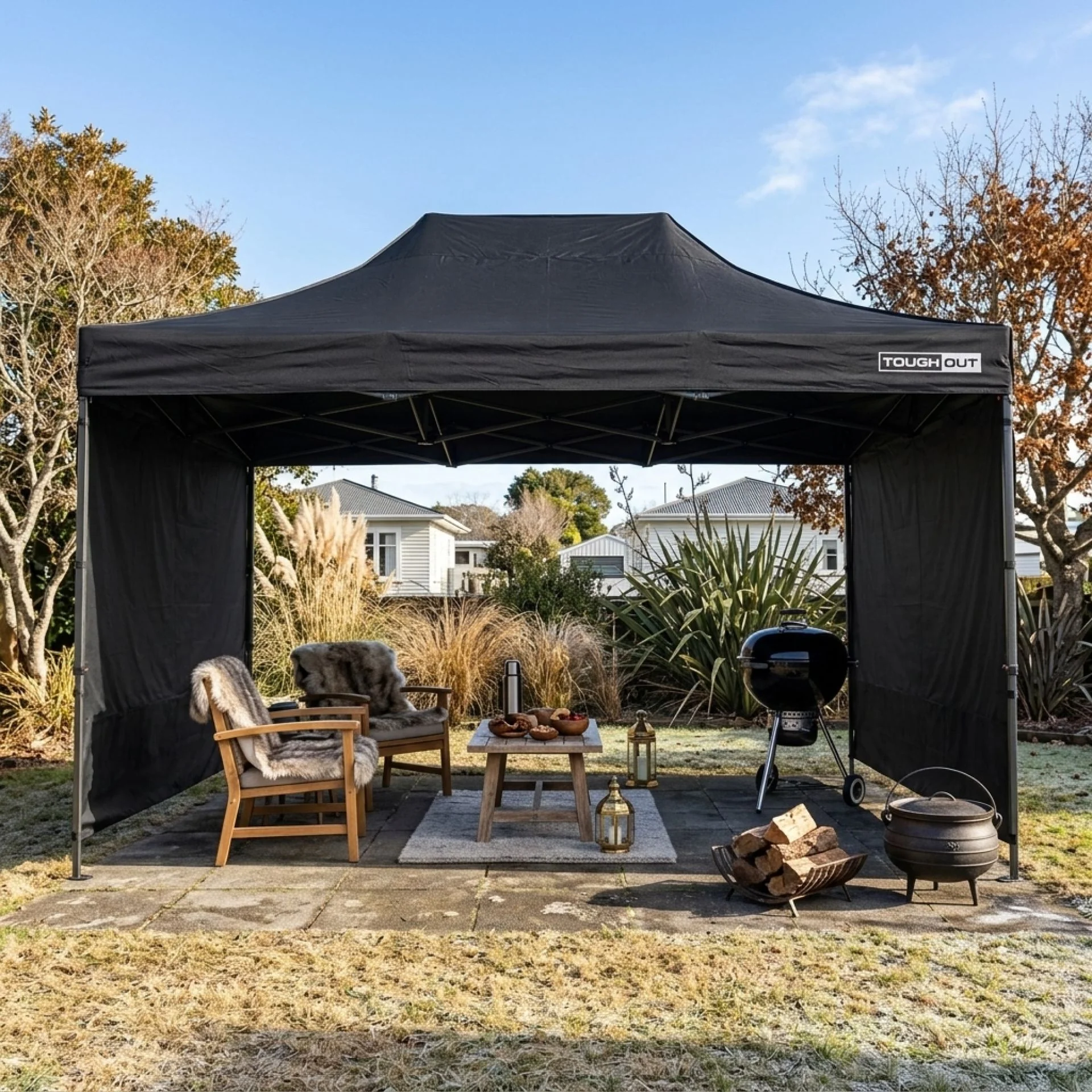 Toughout Breeze Gazebo 3 x 4.5m - Black - Image 9