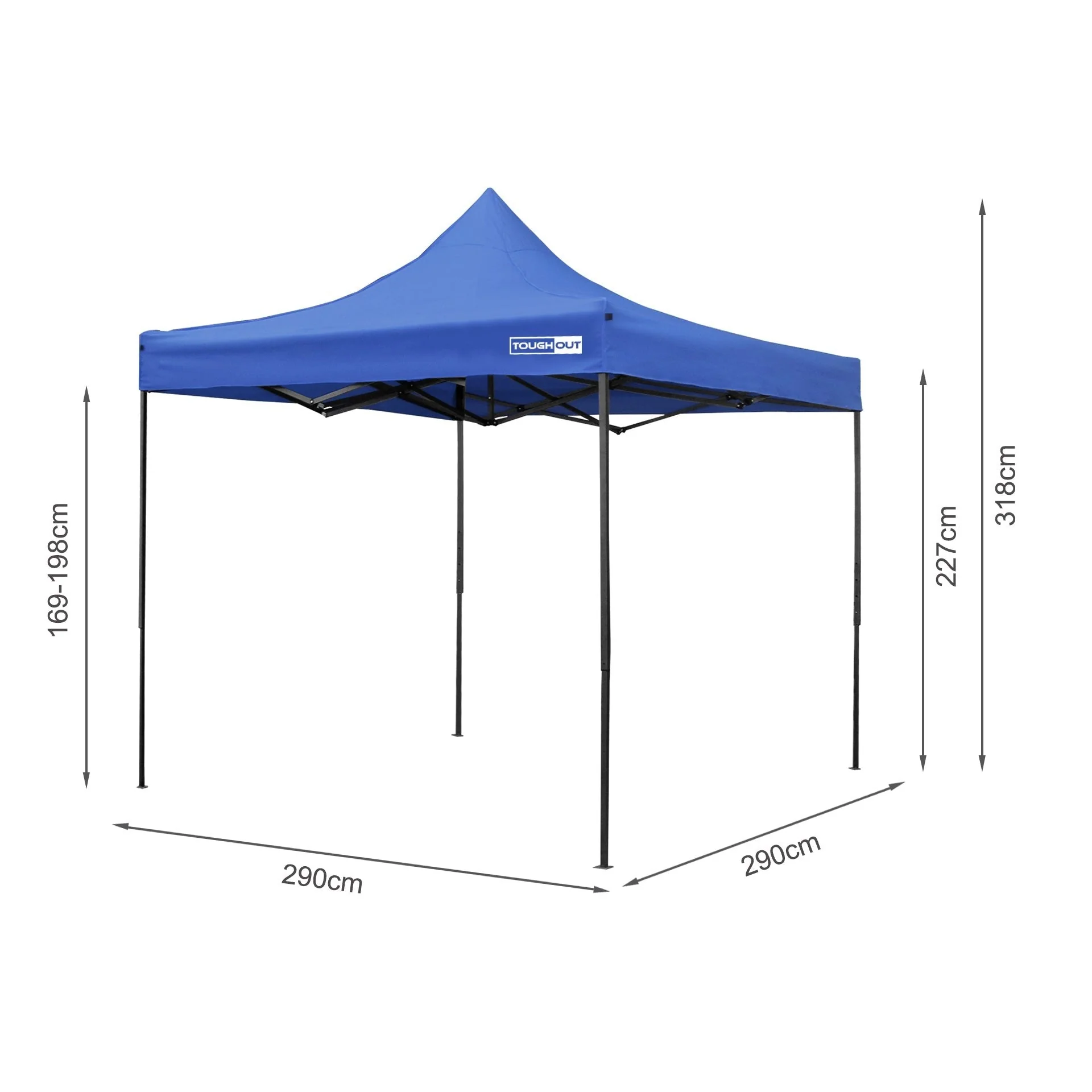 Toughout Breeze Gazebo 3 x 3m - Blue - Image 18