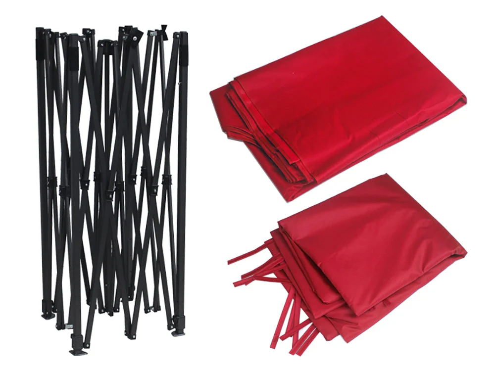 TOUGHOUT Breeze Gazebo RED 3x3M with 3 Side Walls - Image 5