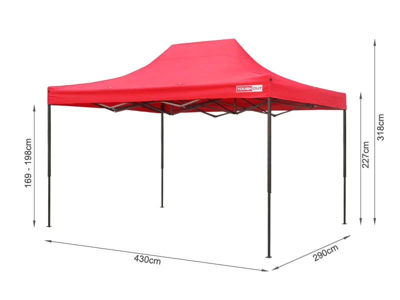 TOUGHOUT Breeze Gazebo RED 3x4.5M with 3 Side Walls - Image 8