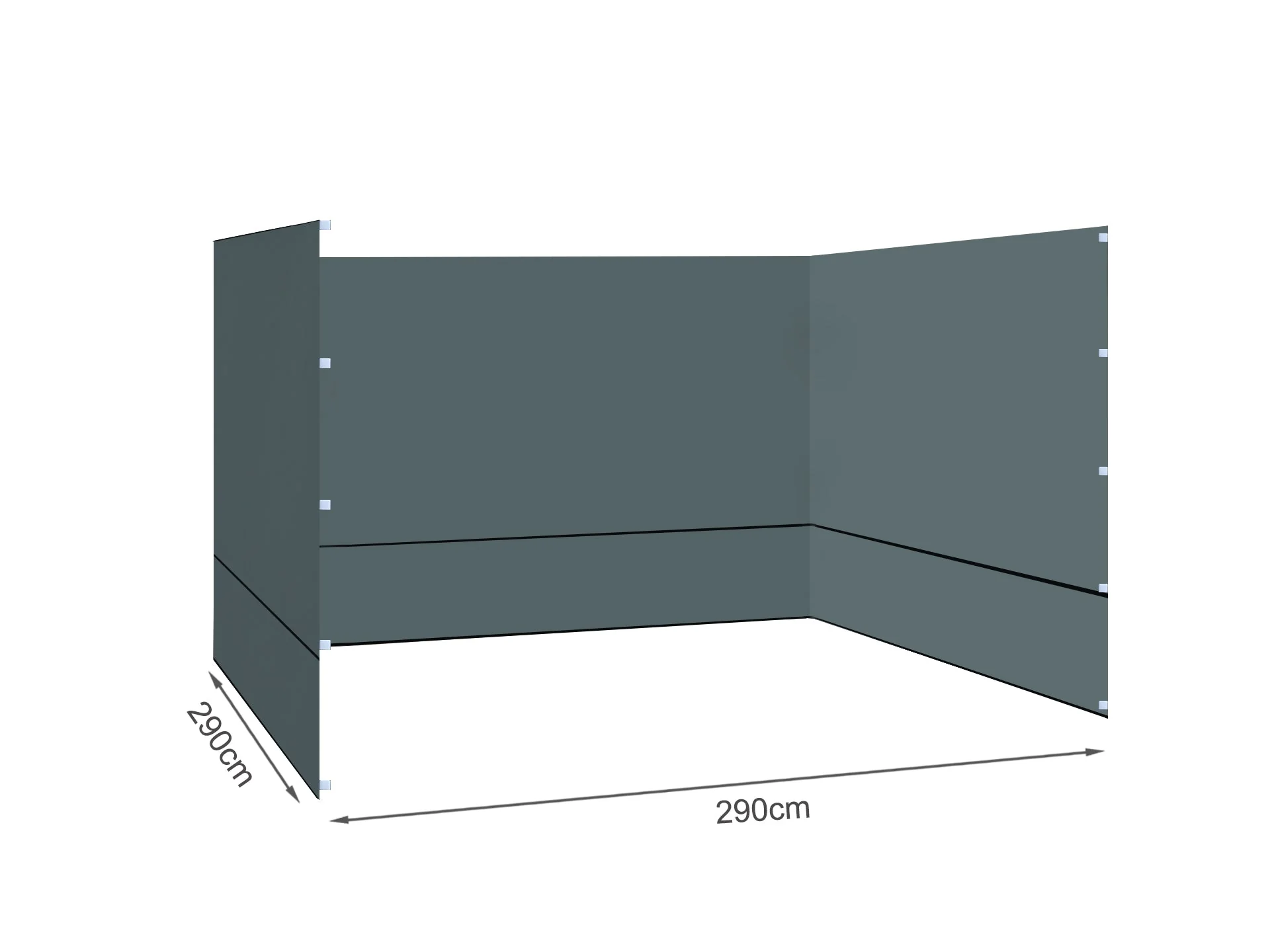 Toughout Breeze Gazebo Side Wall 3x3m - Grey - Image 5