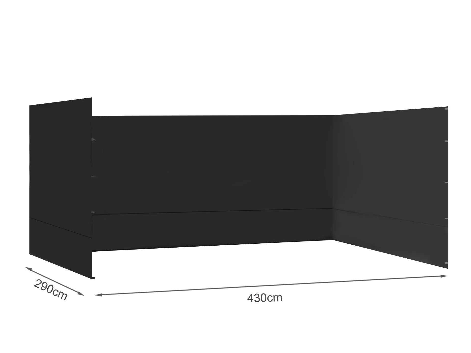 Toughout Breeze Gazebo Side Wall 3x4.5m - Black - Image 5