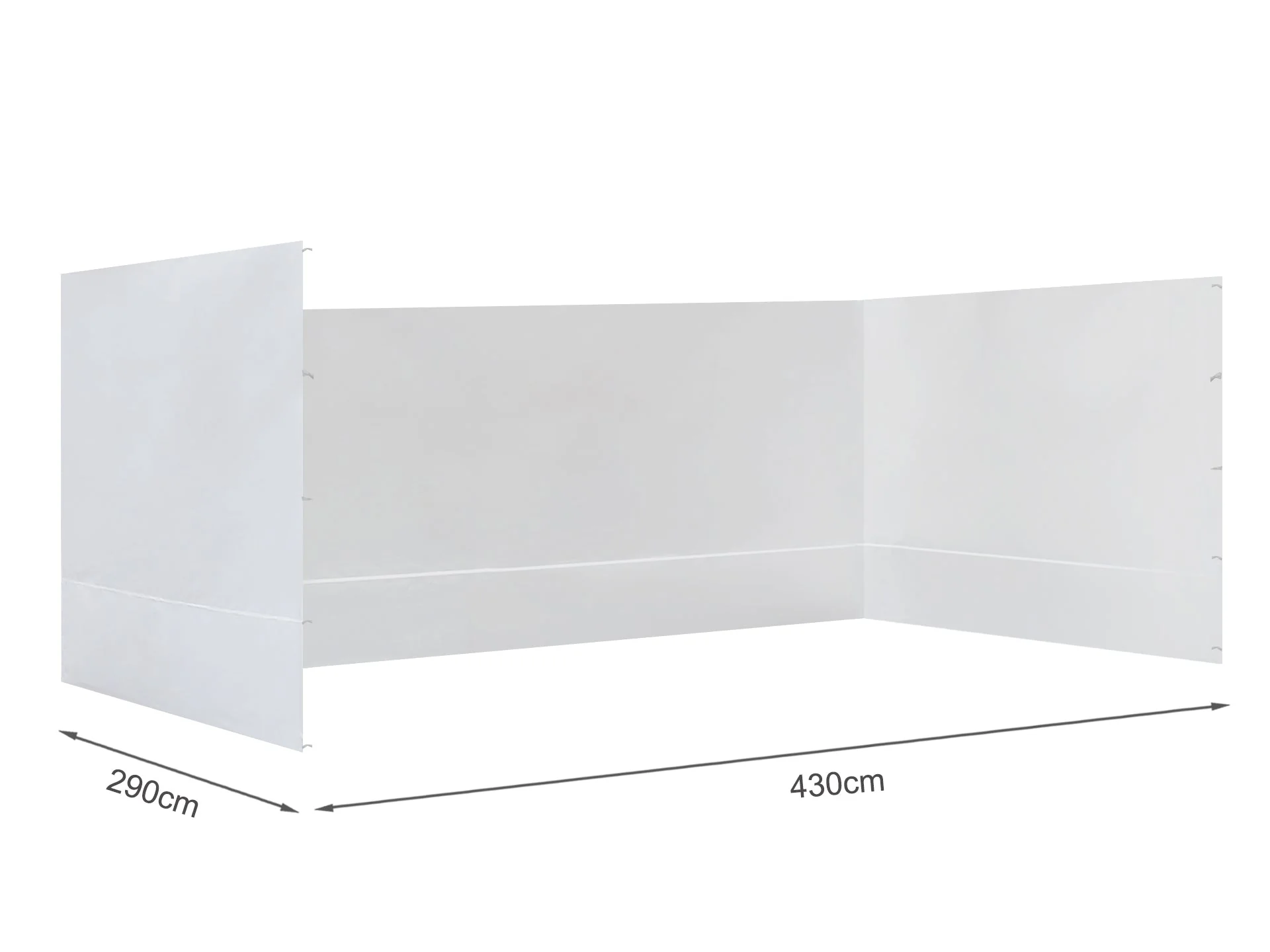 Toughout Breeze Gazebo Side Wall 3x4.5m - White - Image 5