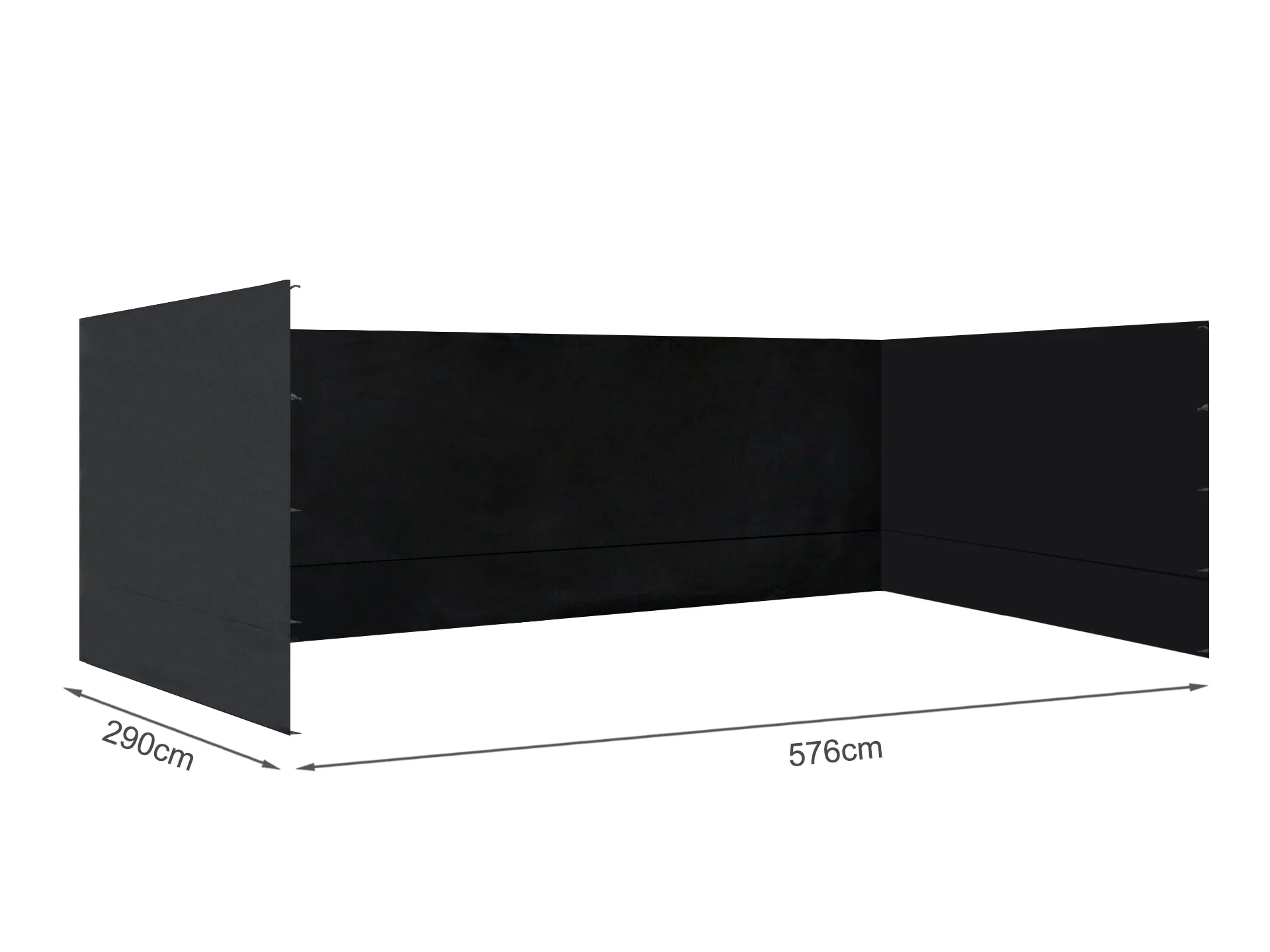 Toughout Breeze Gazebo Side Wall 3x6m - Black - Image 5