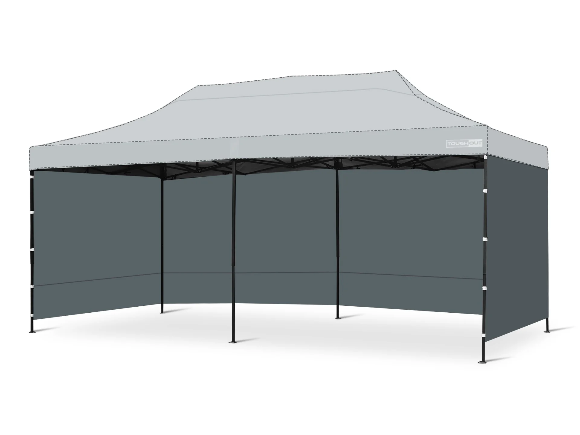 Toughout Breeze Gazebo Side Wall 3x6m - Grey - Image 3
