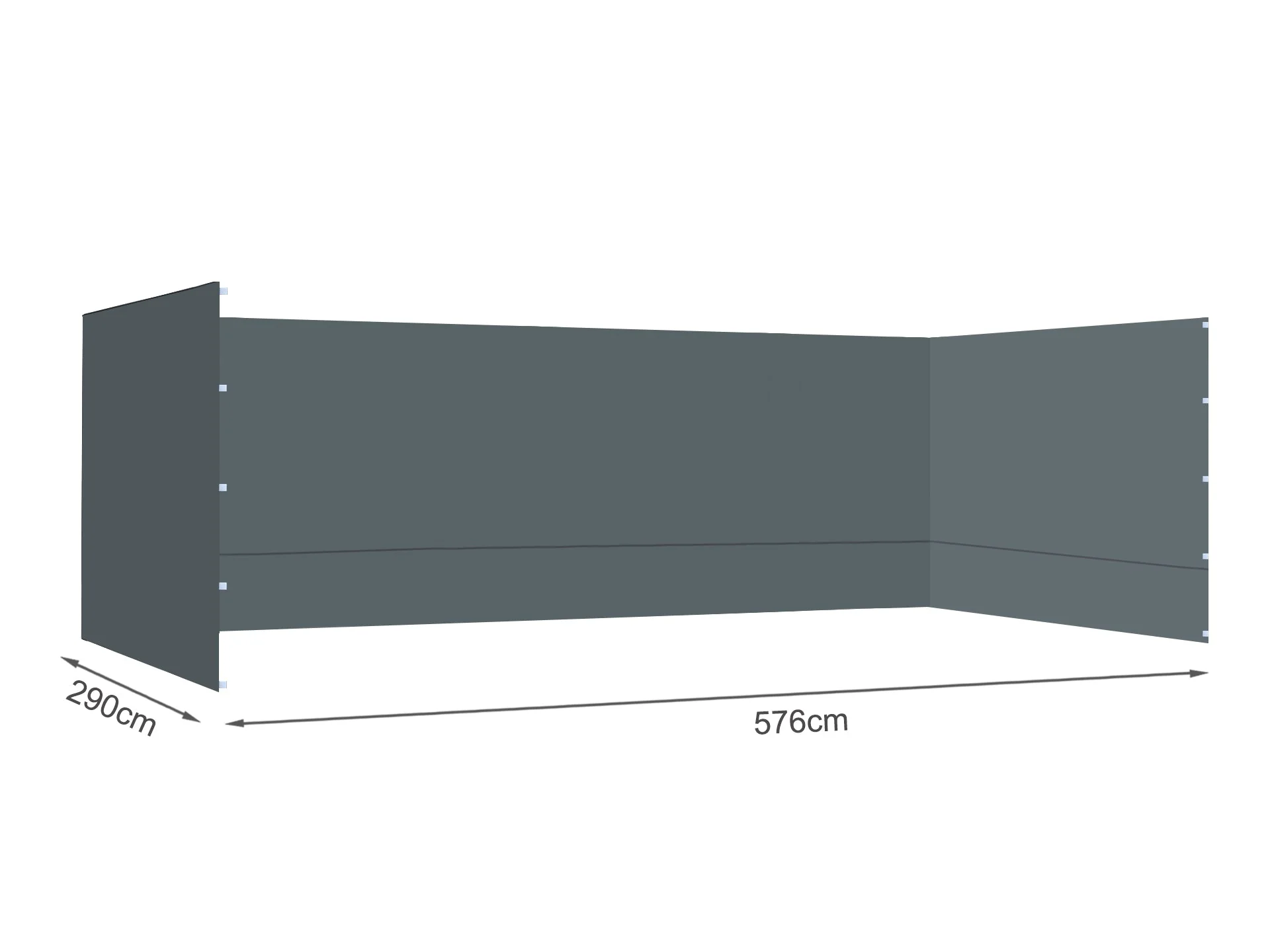 Toughout Breeze Gazebo Side Wall 3x6m - Grey - Image 5