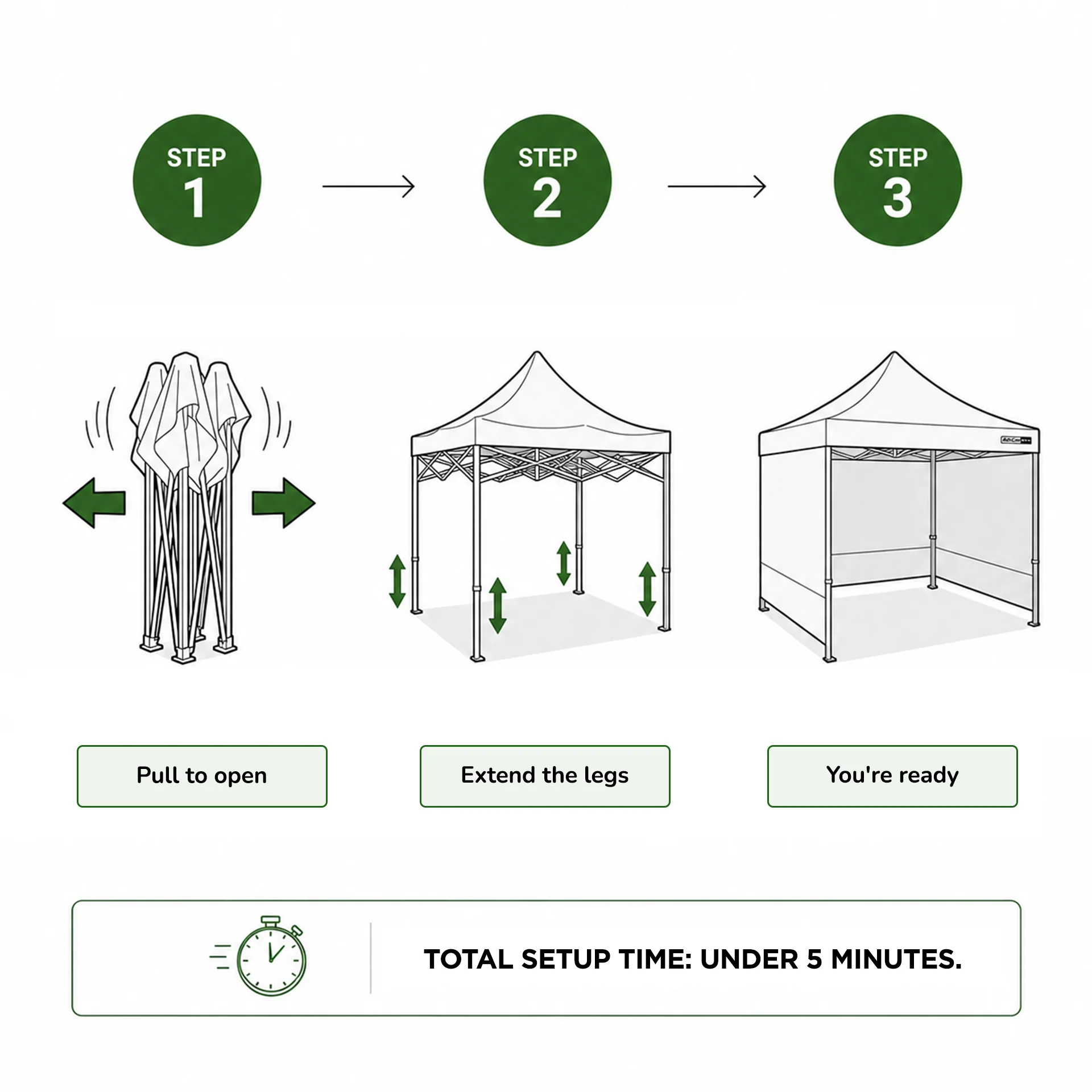 Toughout Breeze Gazebo with 3 Side Walls 3x3m - White - Image 5