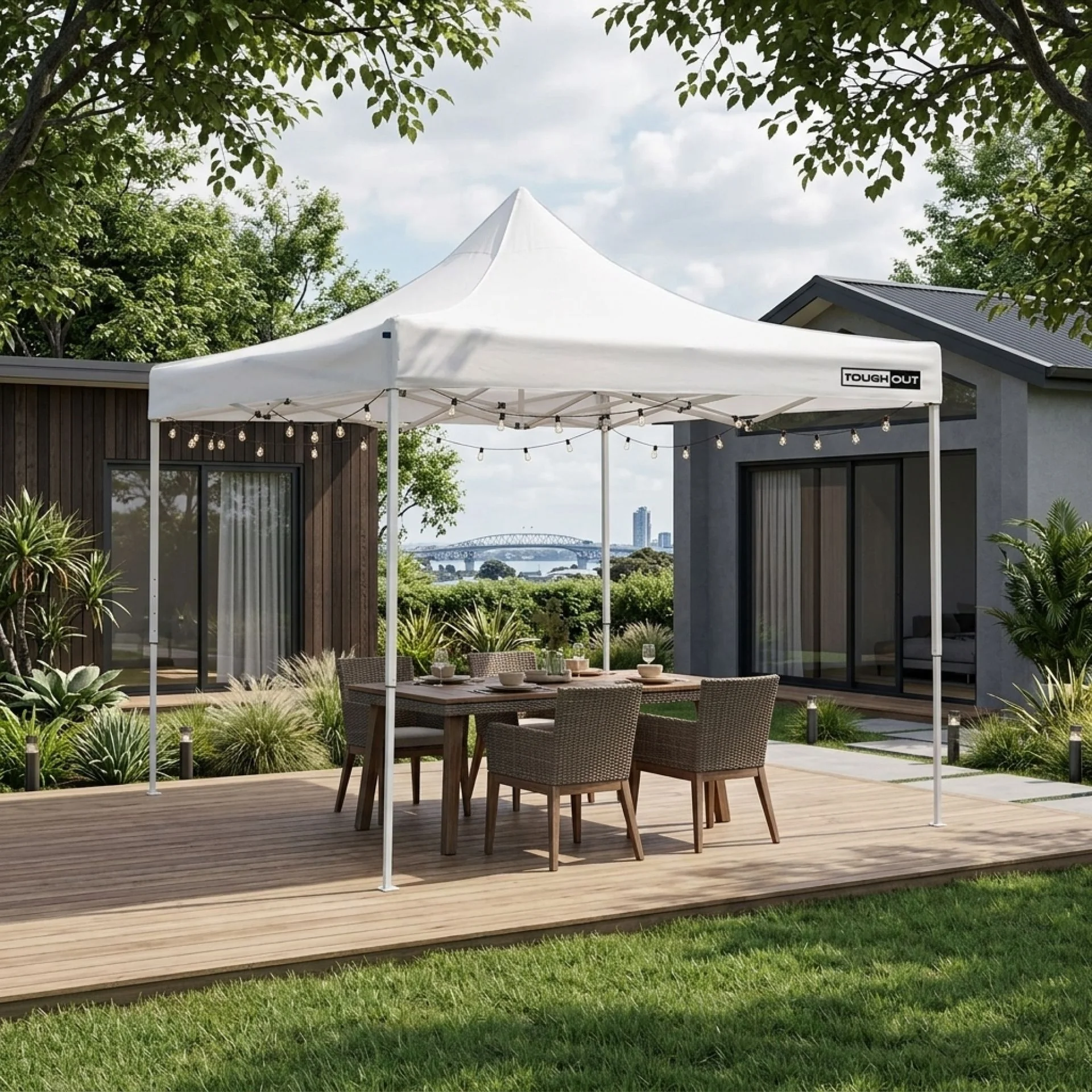 Toughout Breeze Gazebo with 3 Side Walls 3x3m - White - Image 9