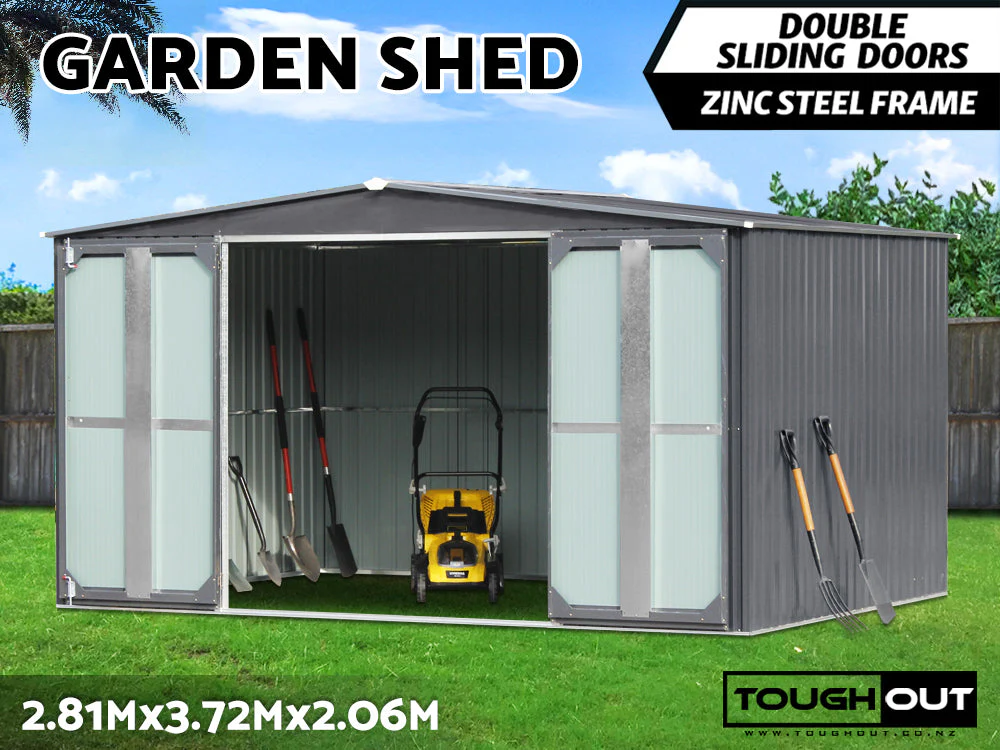 ToughOut Garden Shed BLACK 10'x12' ft - 3.7M x2.8M x 2.06M - Image 10