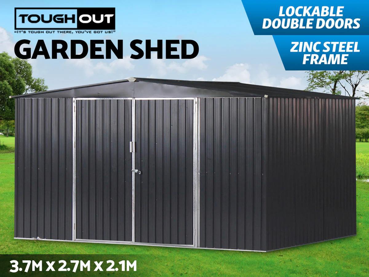 ToughOut Garden Shed BLACK 10'x12' ft - 3.7M x2.8M x 2.06M - Image 9