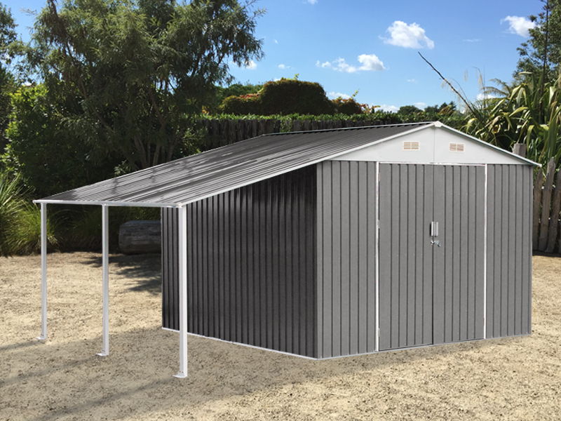 ToughOut Garden Shed GREY 14'x13' ft - 4.41M x 3.02M x 2.23M - Image 2