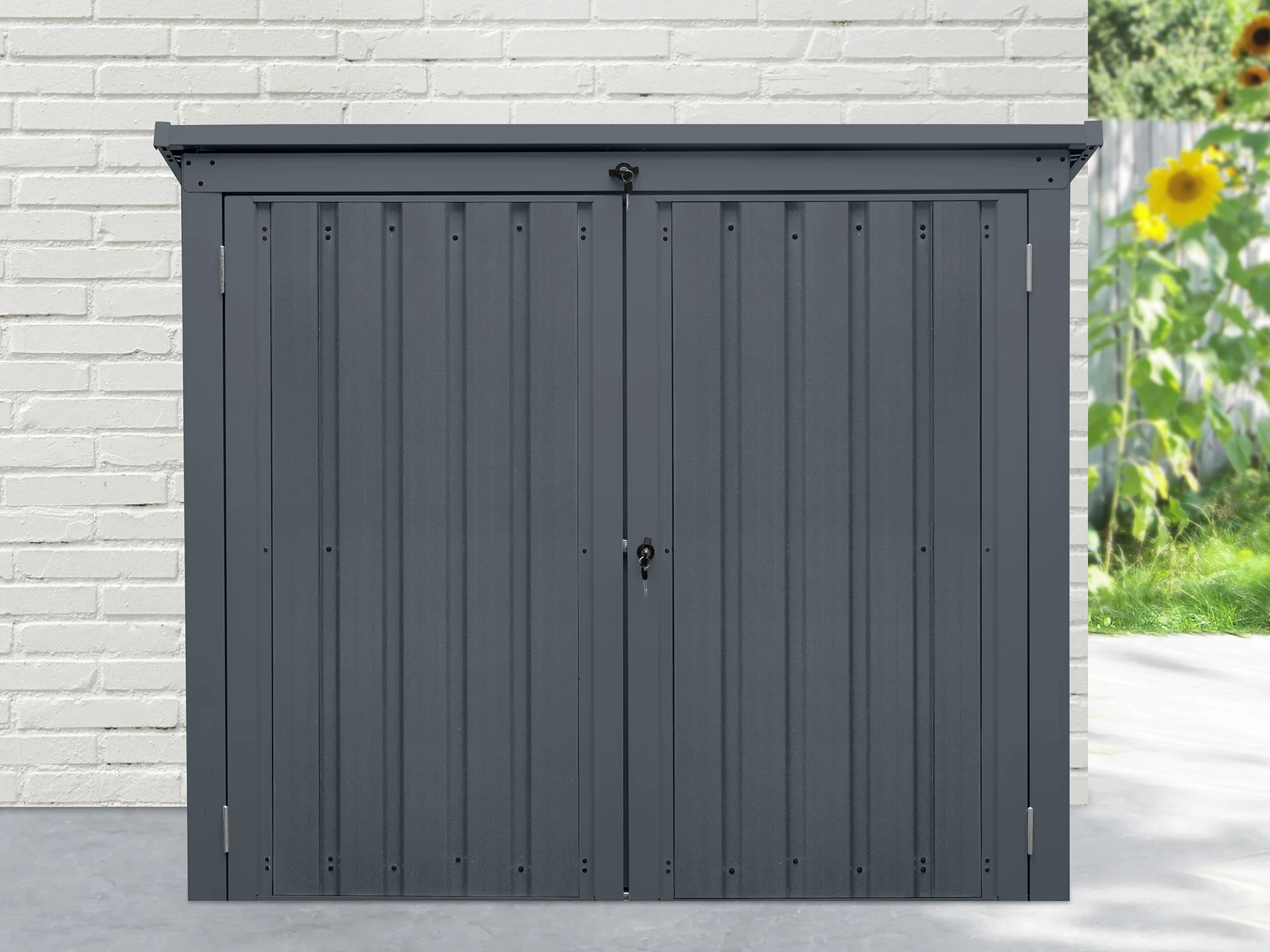 TOUGHOUT Garden Storage Shed Tool Shed 1.01M x 1.58M x 1.34M - BLACK - Image 3