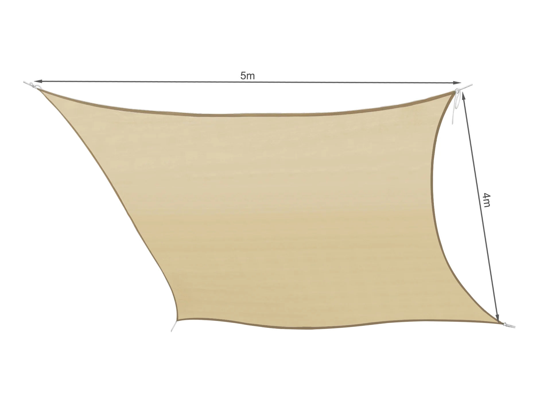 Toughout Kool Rectangle Shade Sail 4m x 5m - Sand - Image 5