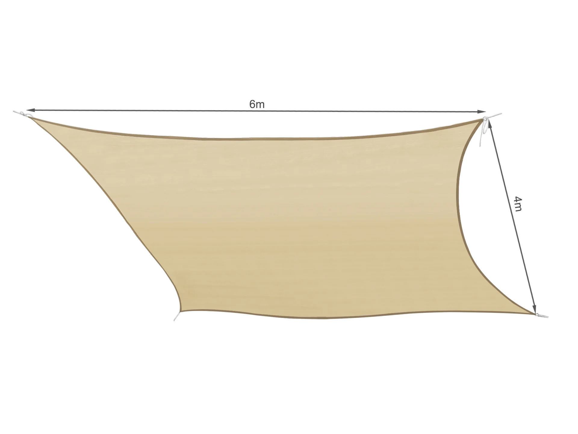 Toughout Kool Rectangle Shade Sail 4m x 6m - Sand - Image 5