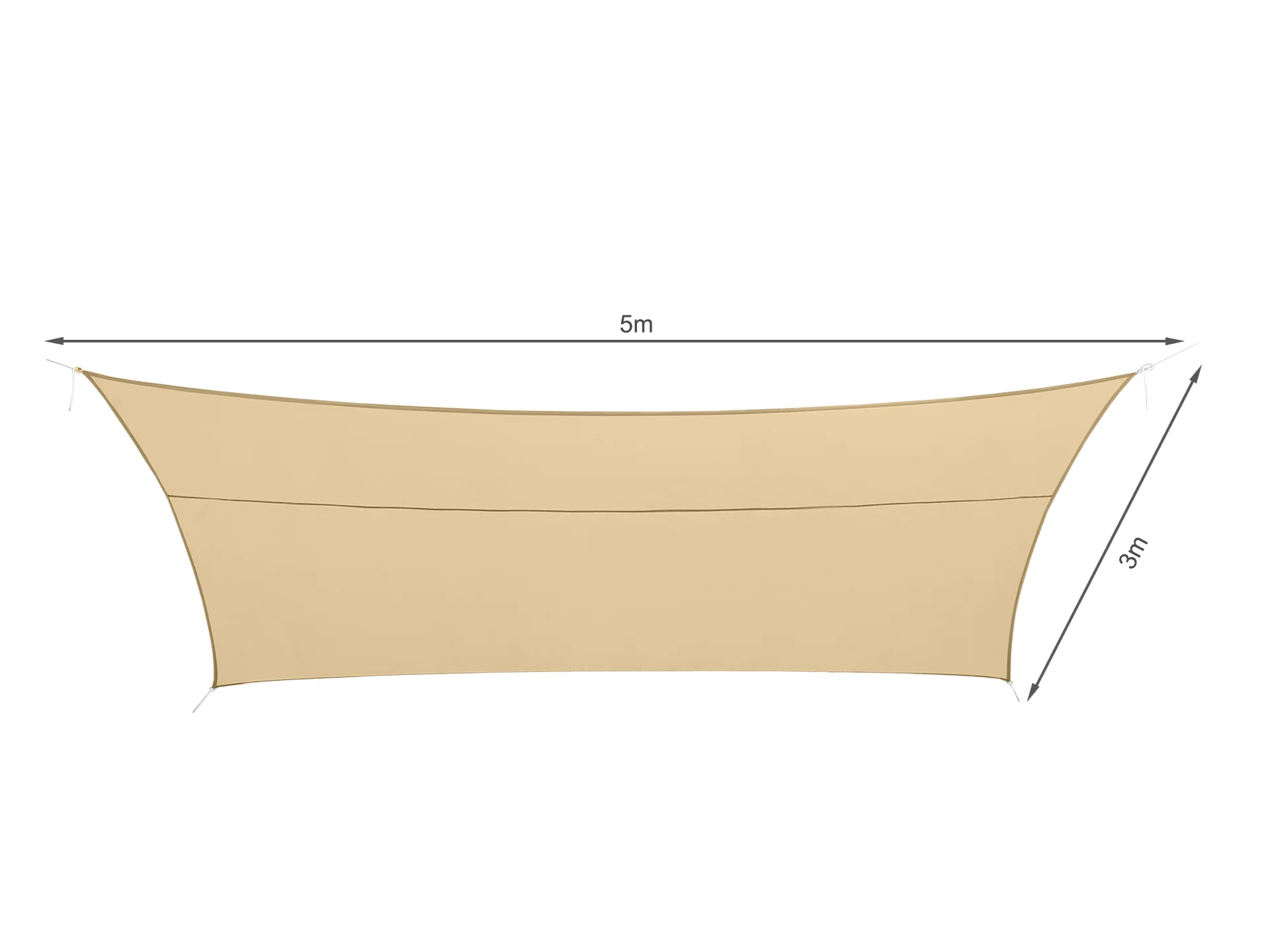 Toughout Serein Waterproof Rectangle Shade Sail 3m x 5m - Sand - Image 5