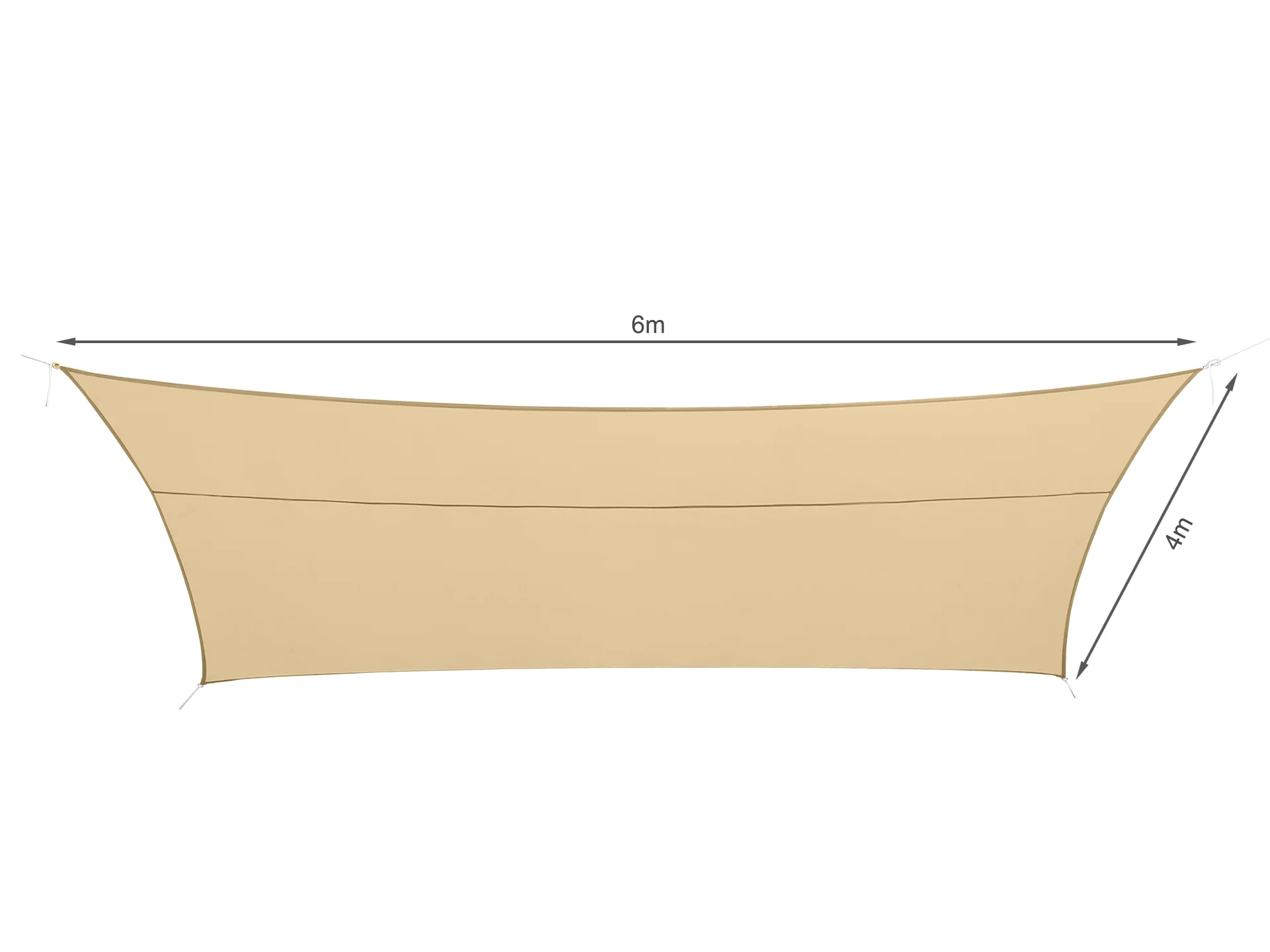 Toughout Serein Waterproof Rectangle Shade Sail 4m x 6m - Sand - Image 5