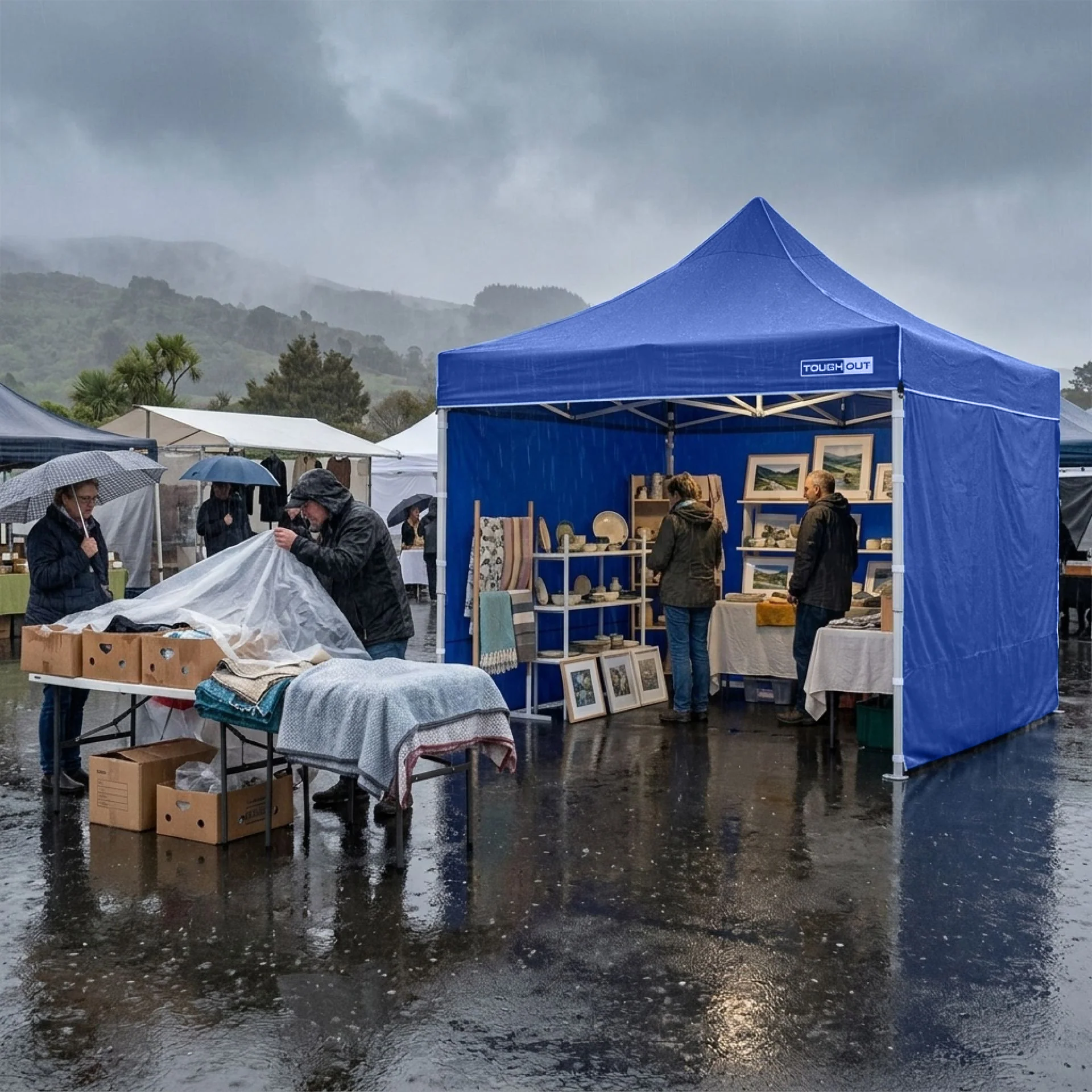Toughout Thunderstorm Gazebo 3 x 3m - Blue - Image 6