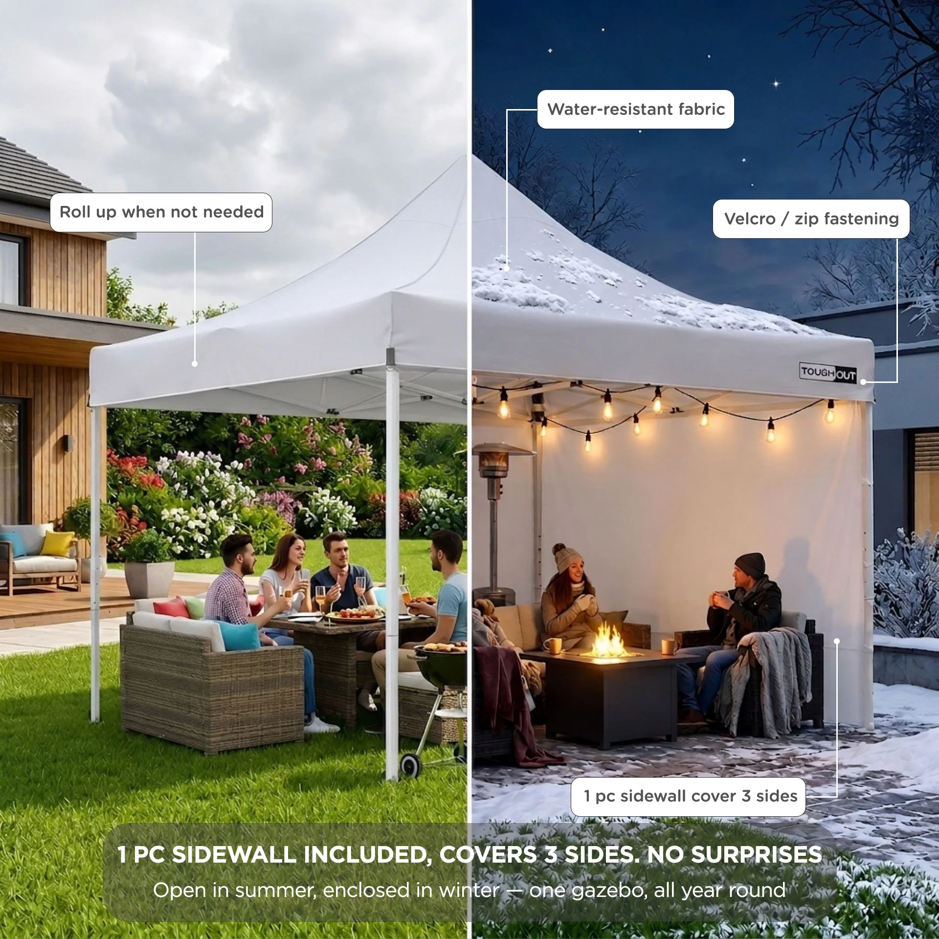 Toughout Thunderstorm Gazebo 3 x 3m - White - Image 3