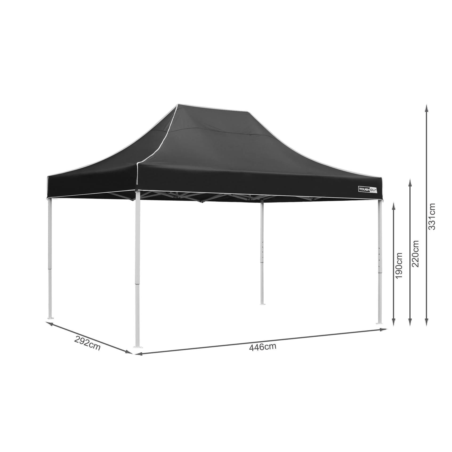 Toughout Thunderstorm Gazebo 3x4.5m - Black - Image 18