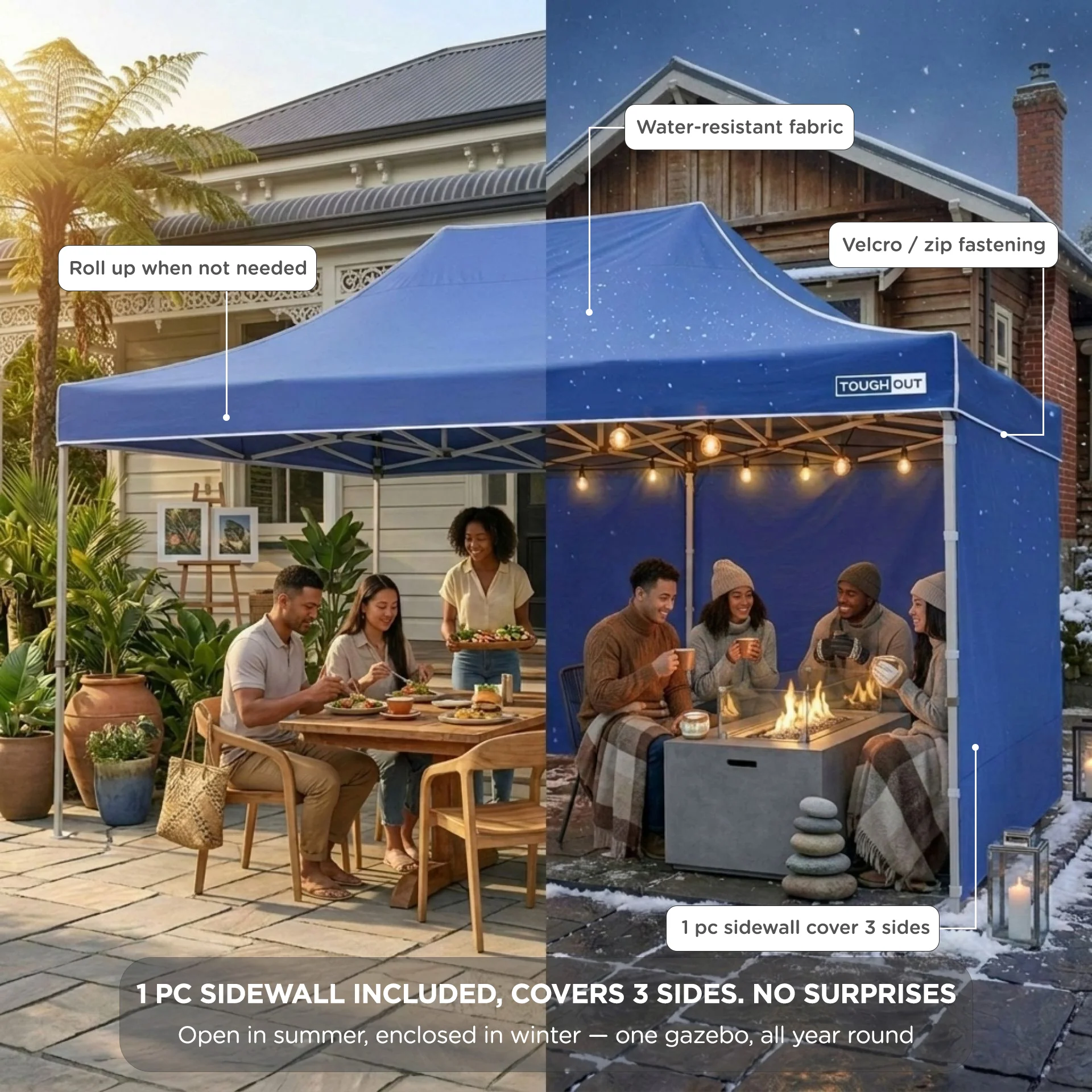 Toughout Thunderstorm Gazebo 3 x 4.5m - Blue - Image 3