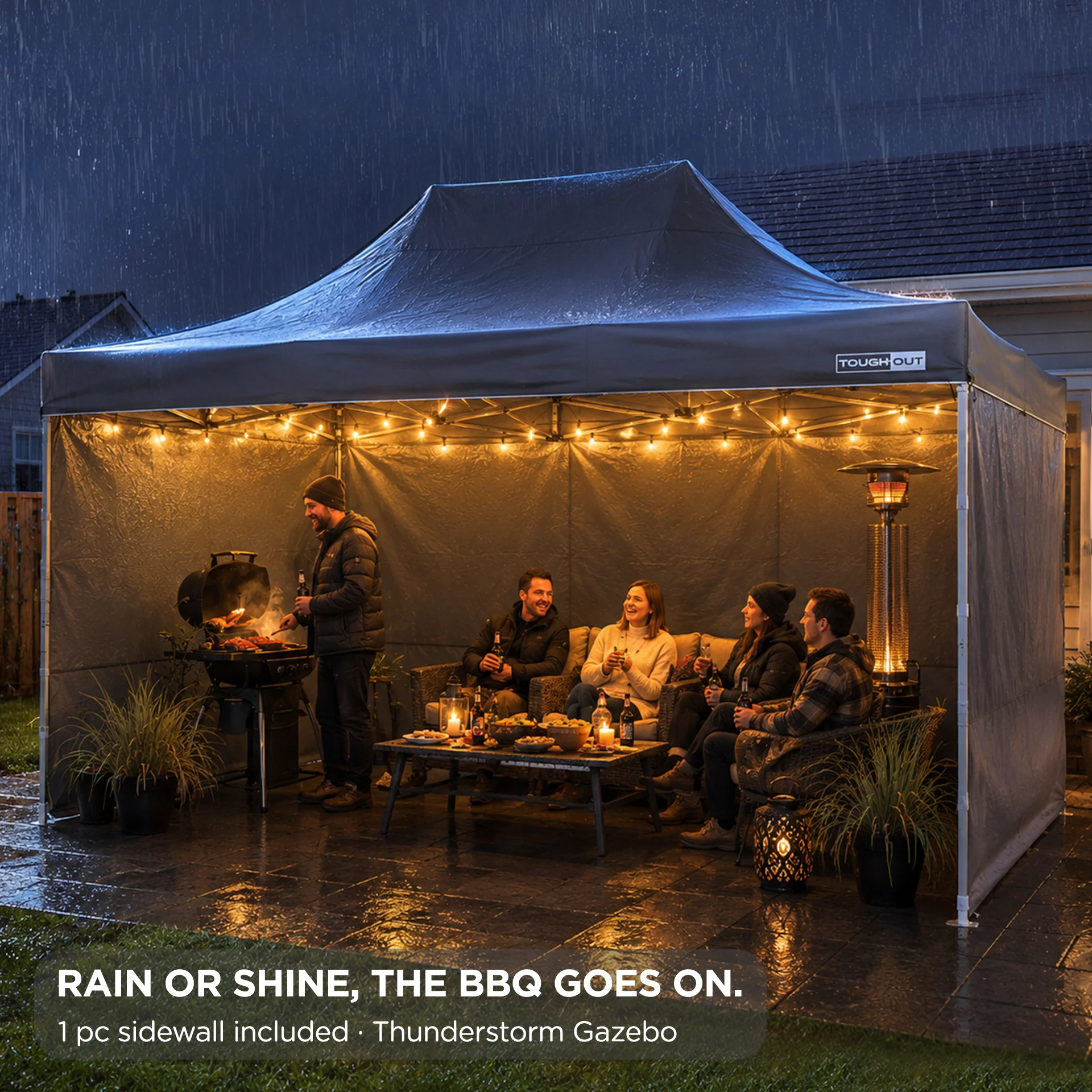 Toughout Thunderstorm Gazebo 3 x 4.5m - Grey - Image 2