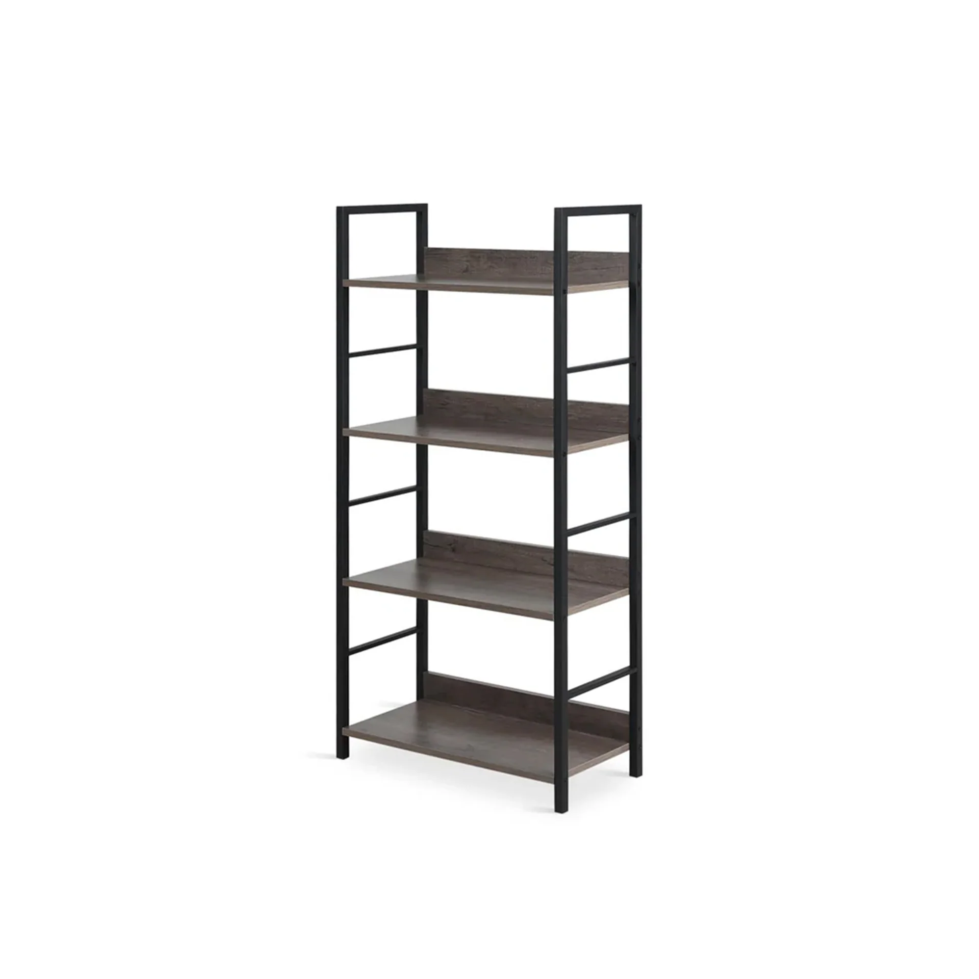 Towai 4 Tier Storage Shelf - Grey Oak + Black - Image 6