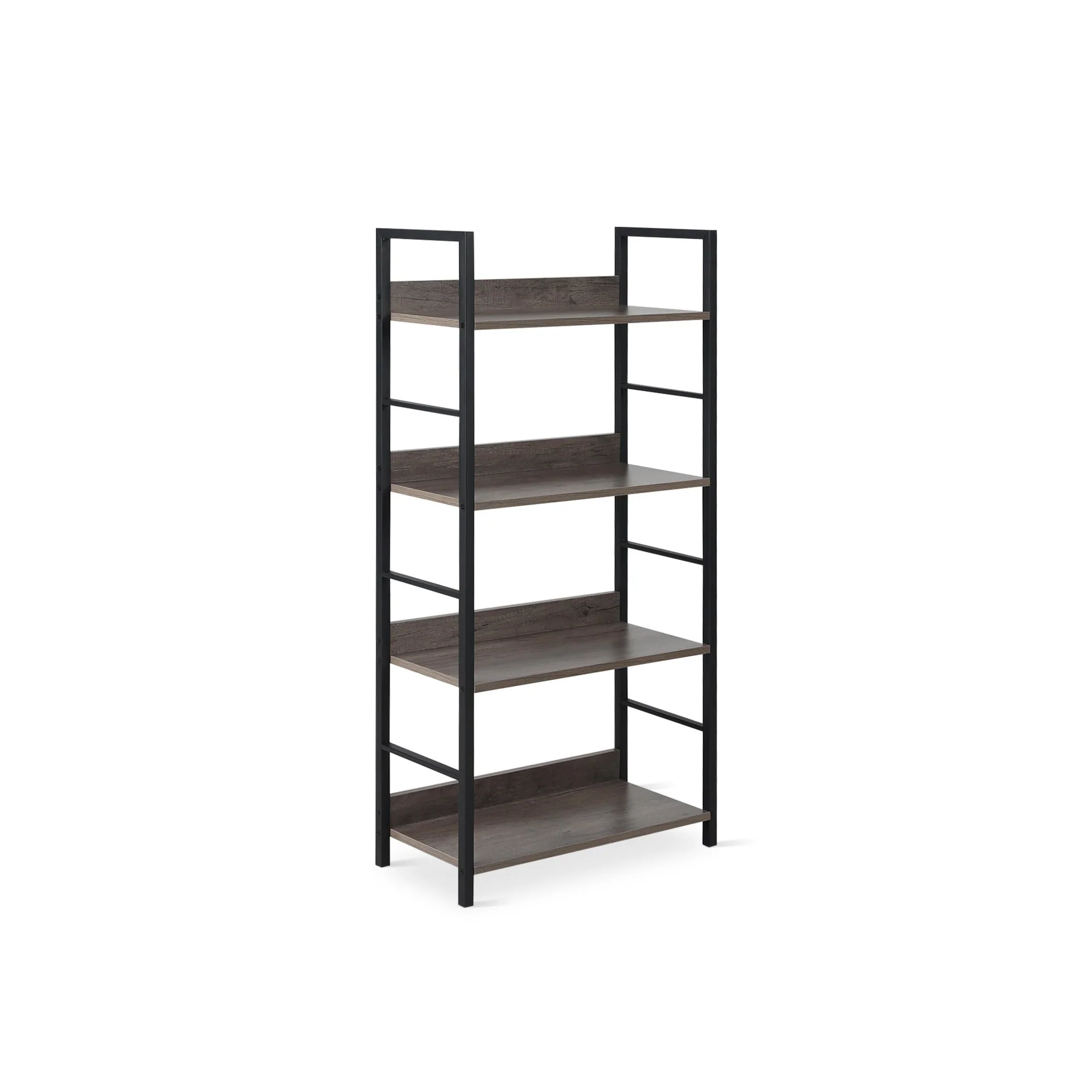 Towai 4 Tier Storage Shelf - Grey Oak + Black - Image 7
