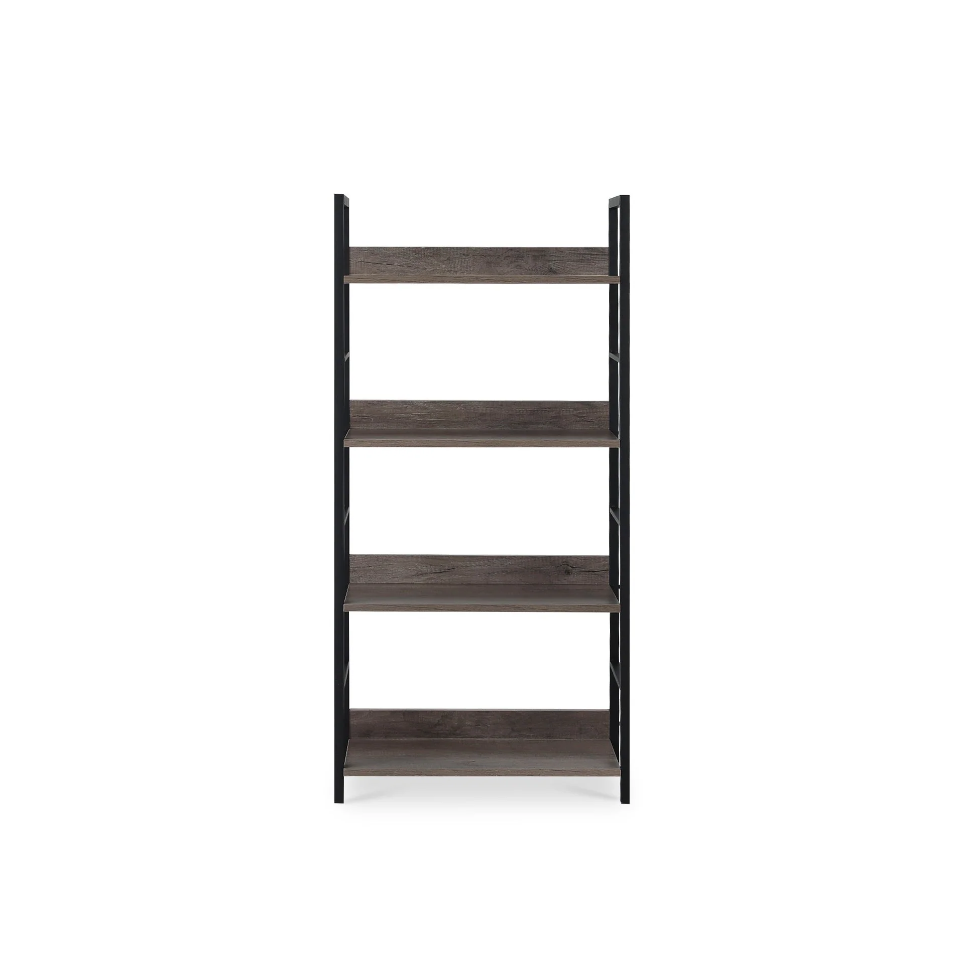Towai 4 Tier Storage Shelf - Grey Oak + Black - Image 8