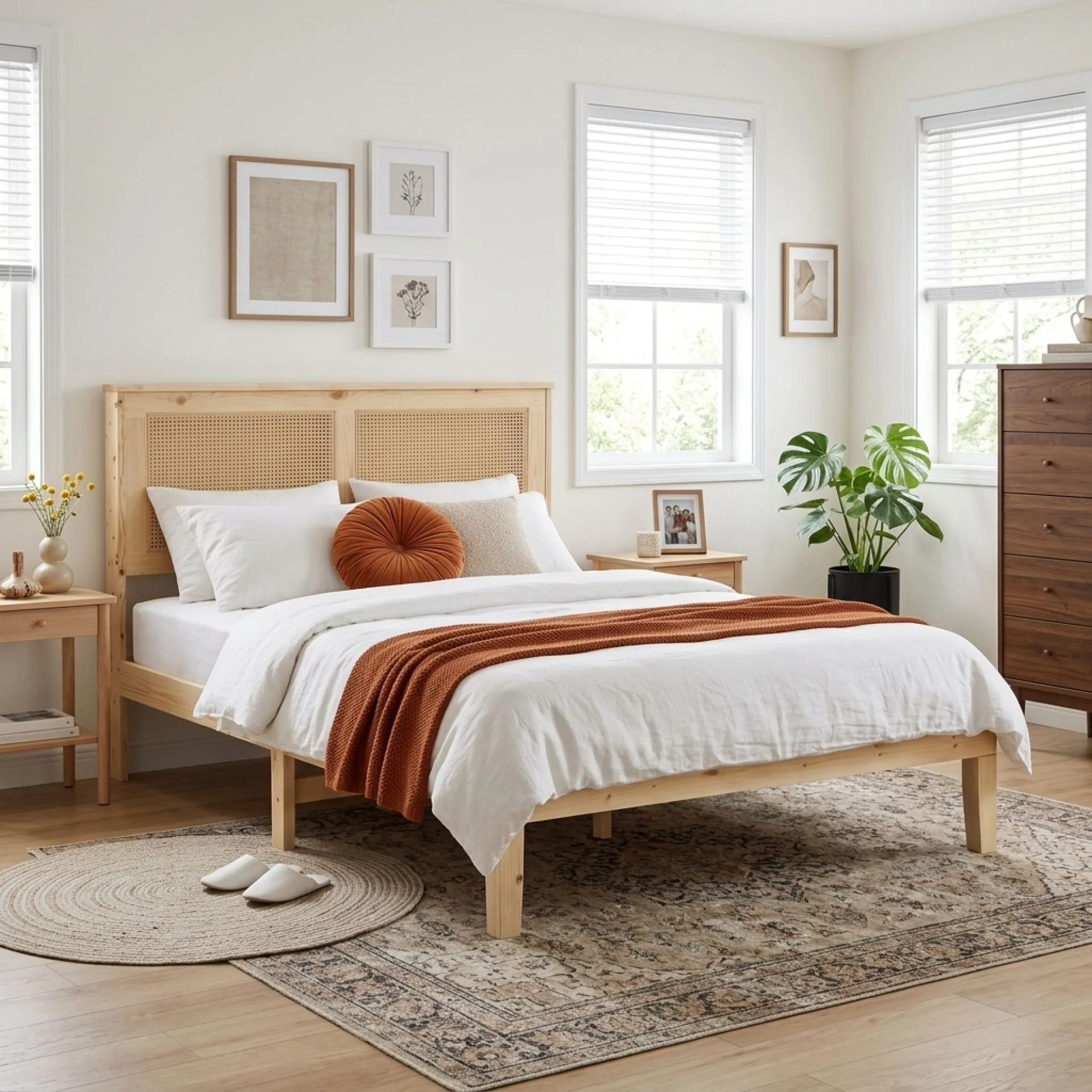 Tropi Double Wooden Bed Frame - Natural