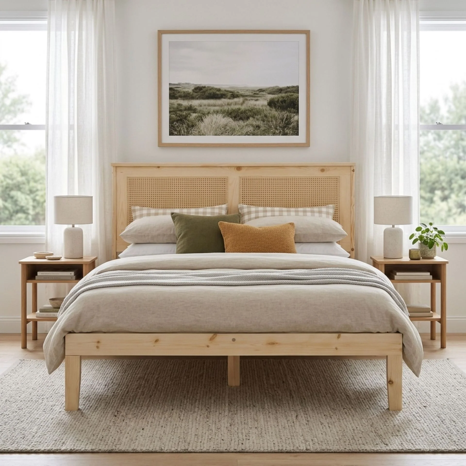 Tropi Double Wooden Bed Frame - Natural - Image 6