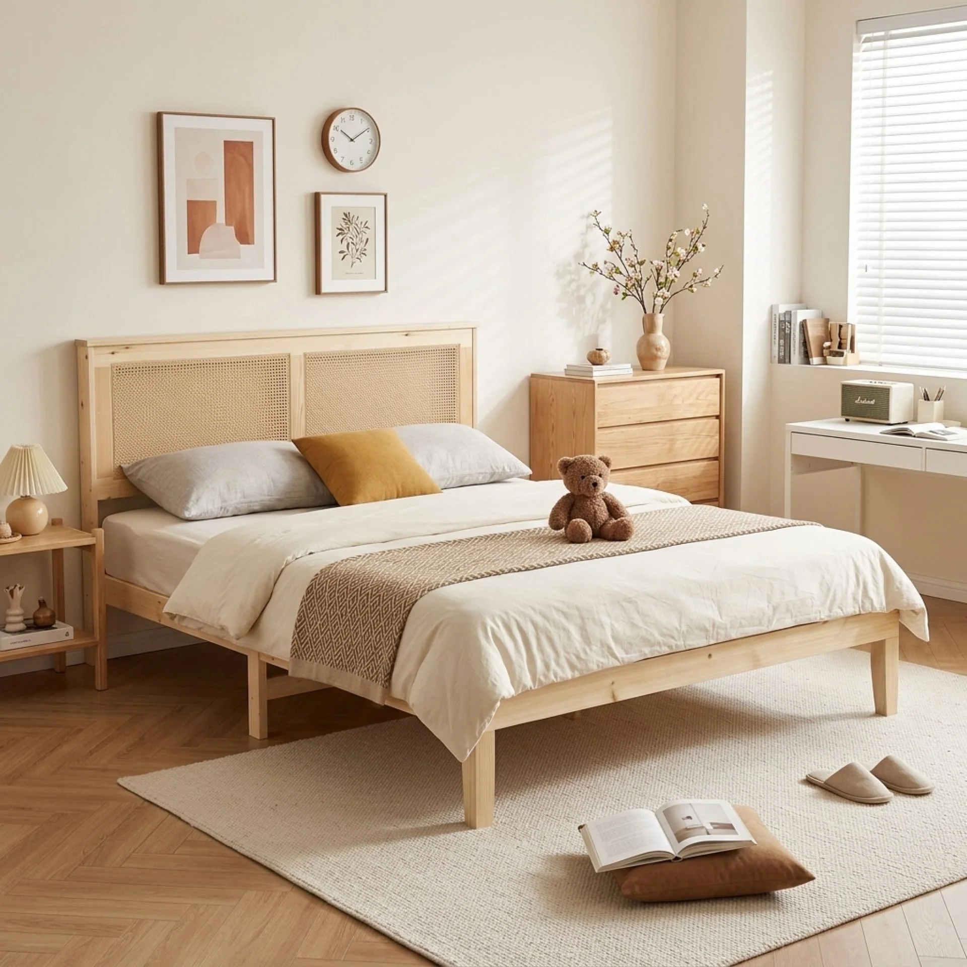 Tropi Queen Wooden Bed Frame - Natural