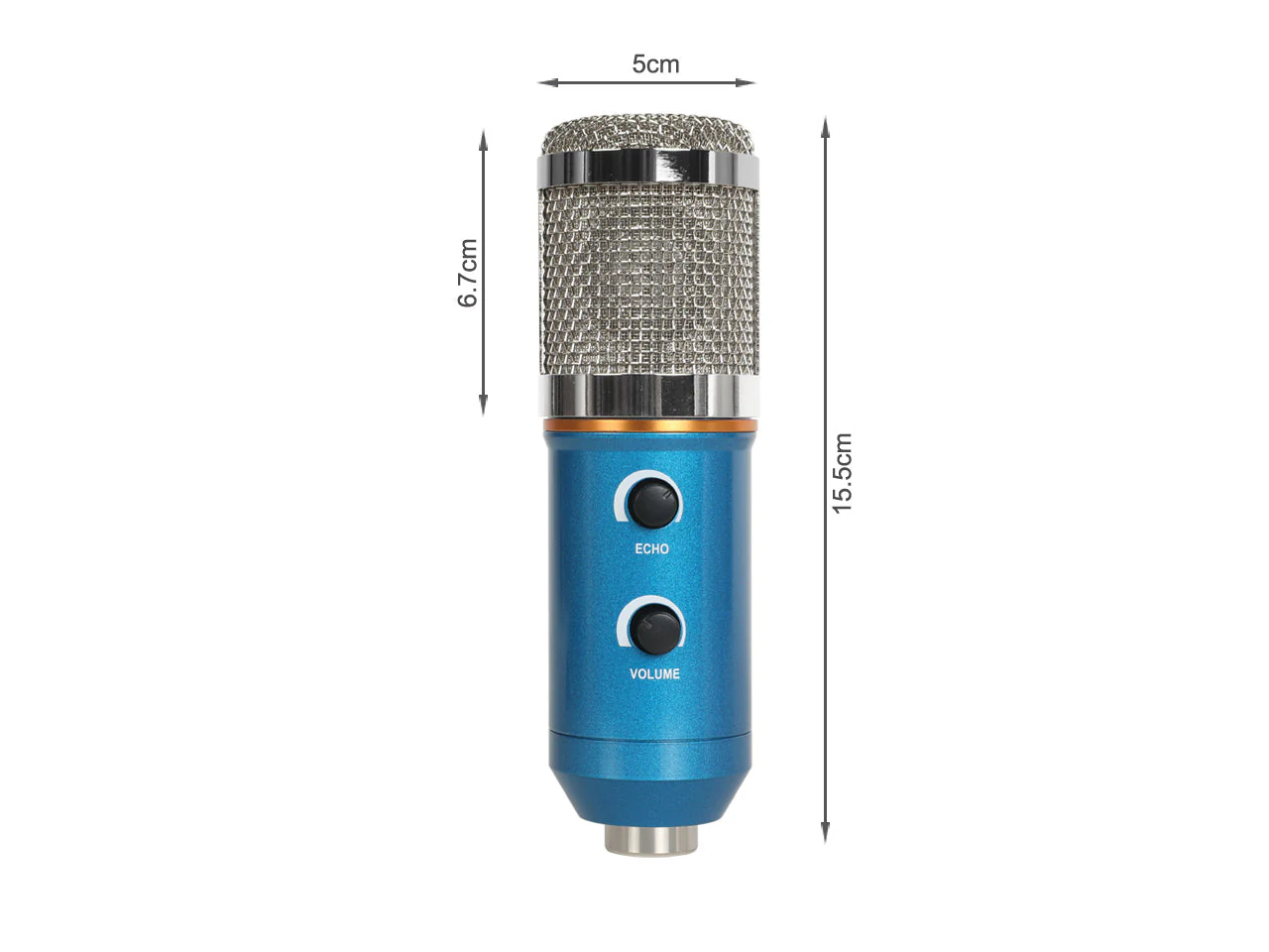 USB Condenser Microphone with Stand - Blue (0.002m3 - 0.6kg) - Image 8