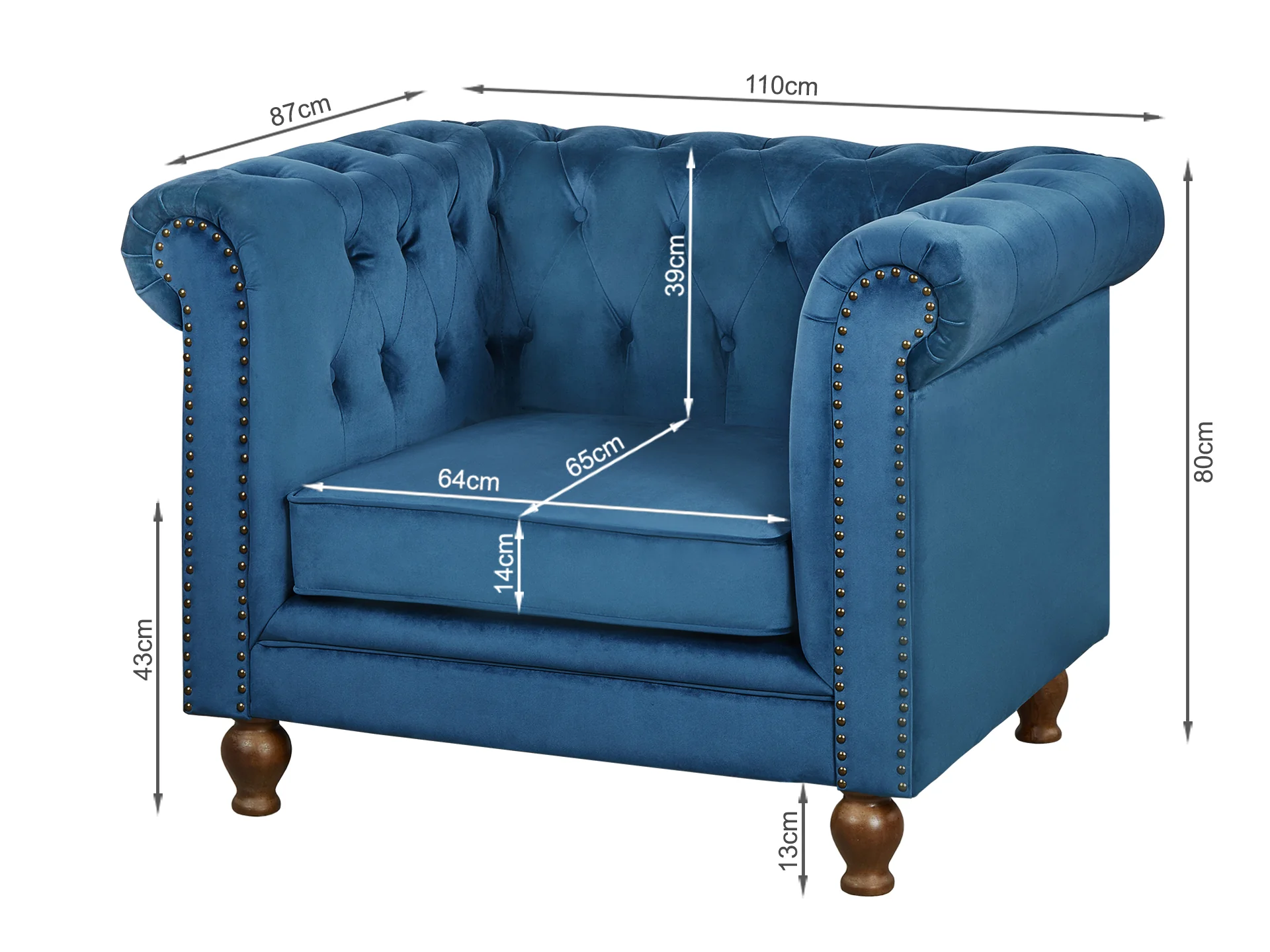 Vagas Occasional Chair - Blue - Image 8