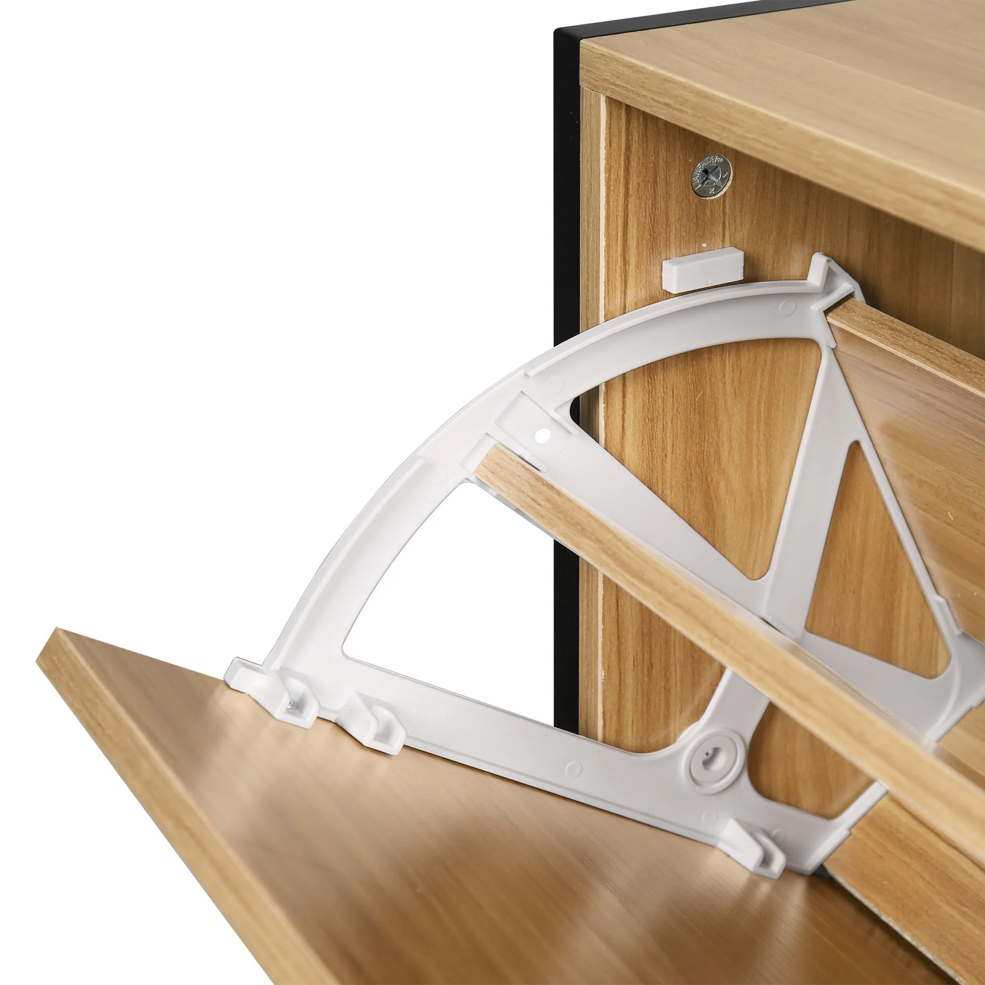 Vard 3 Drawer Shoe Cabinet Storage Rack - Light Teak - Image 14