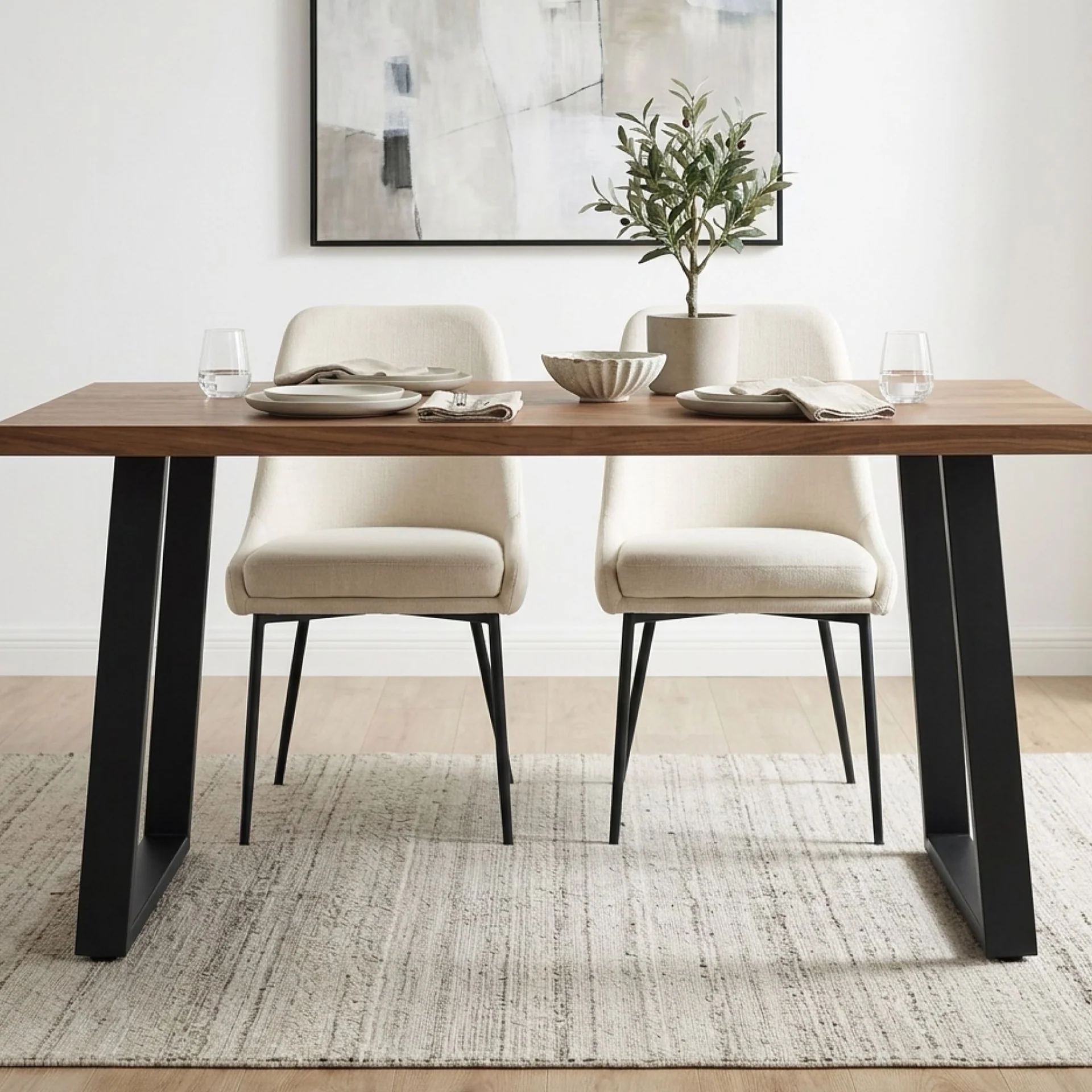 Varex Trapezoid Metal Dining Table Legs 45/67x72.5cm - Set of 2 - Image 2