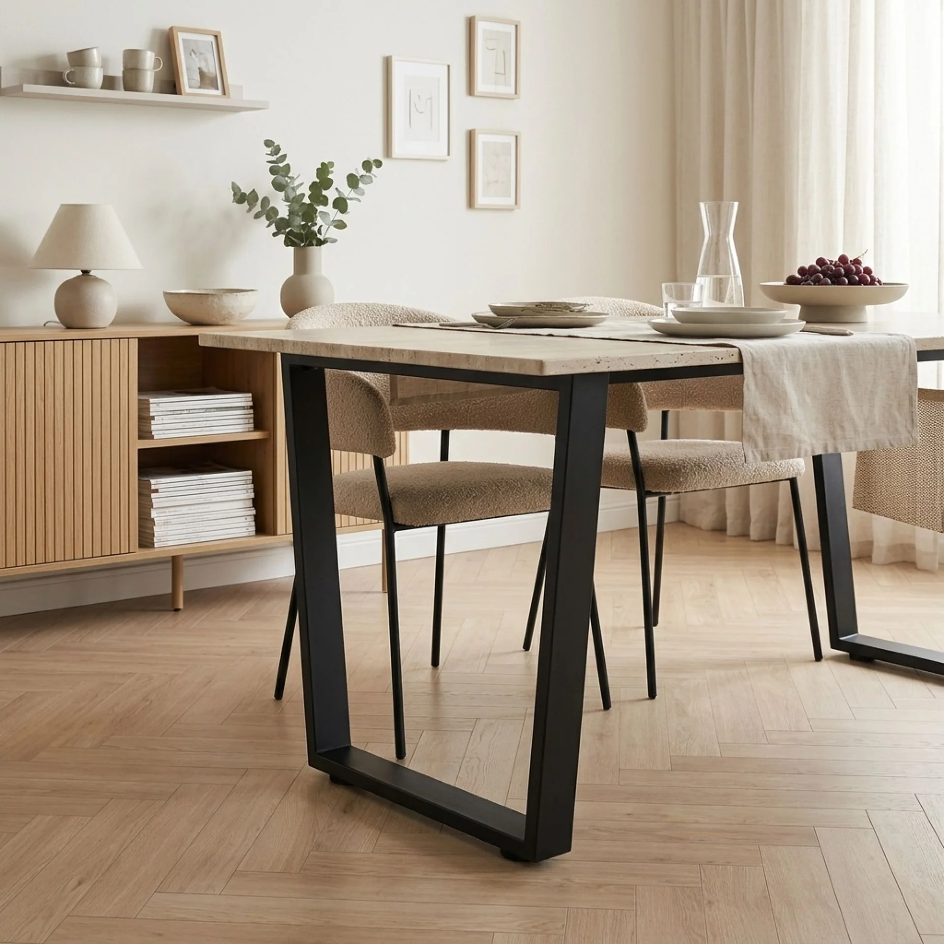 Varex Trapezoid Metal Dining Table Legs 65/45x72.5cm - Set of 2 - Image 2