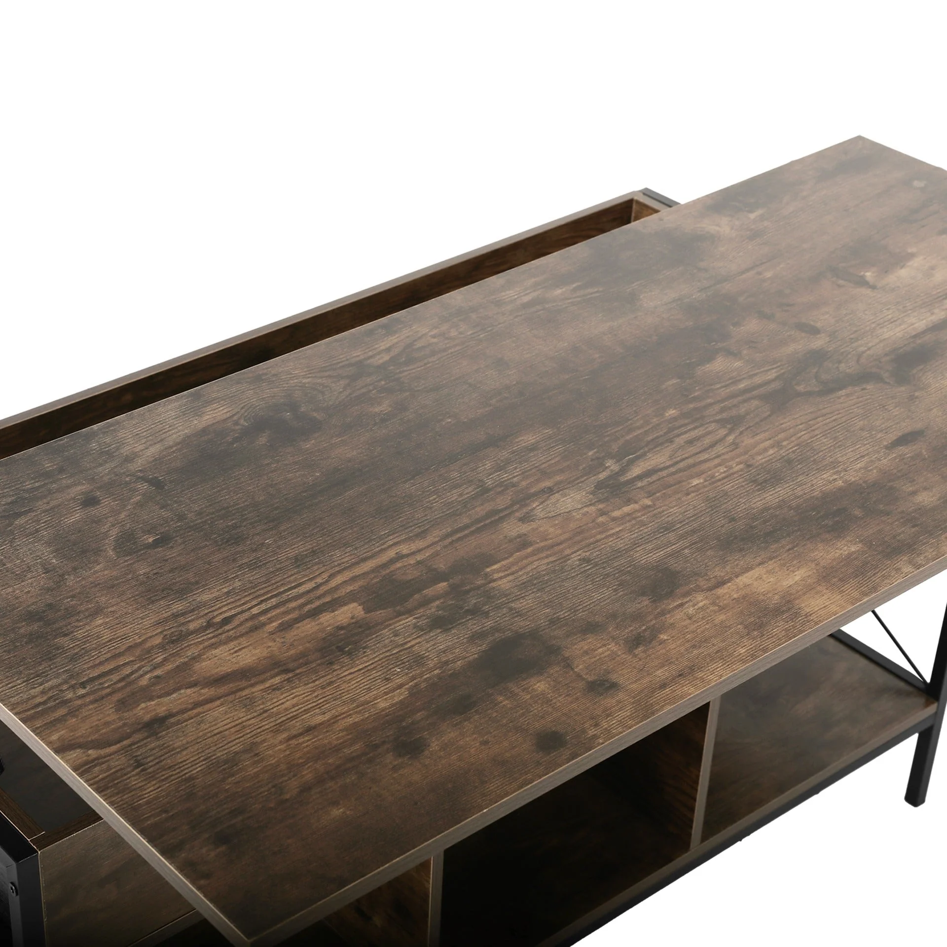 Vault Lift-Top Storage Coffee Table - Rustic Brown - Image 11