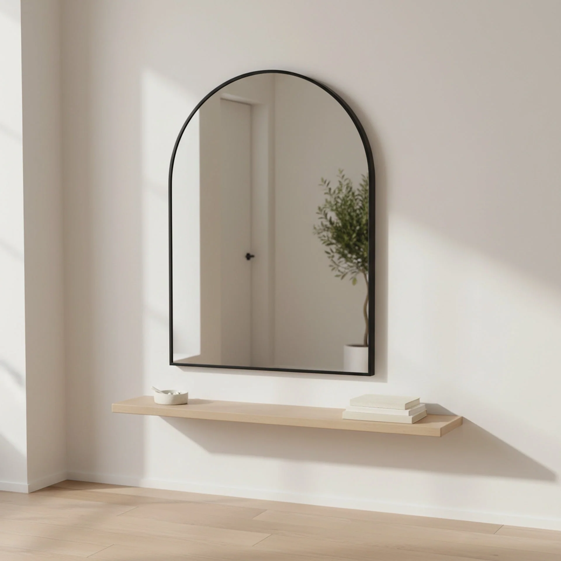 Vera Arch Aluminium Wall Mirror - Black - Image 3