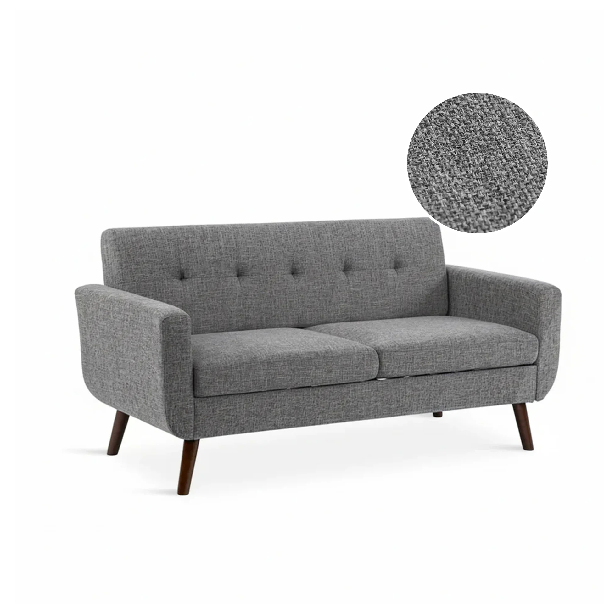 Vibe Linen 2 Seater Sofa - Grey - Image 6
