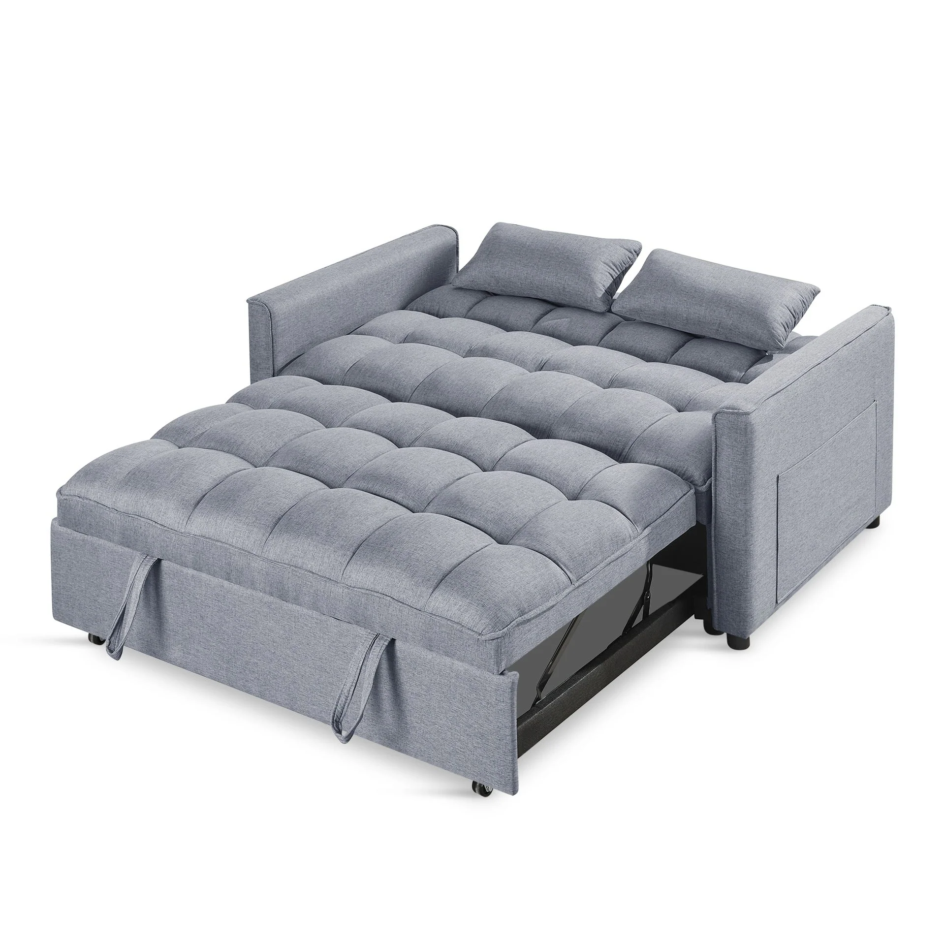 Vida 2 Seater Sofa Bed - Grey - Image 13