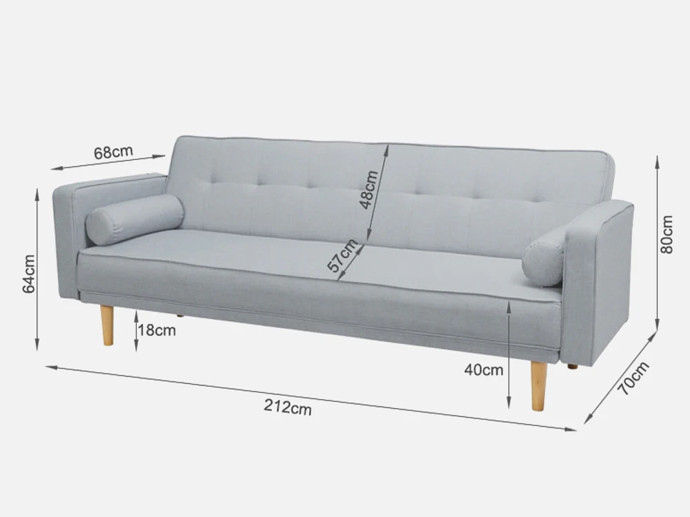 VIENNA 3-Seater Sofabed GREY - Image 10